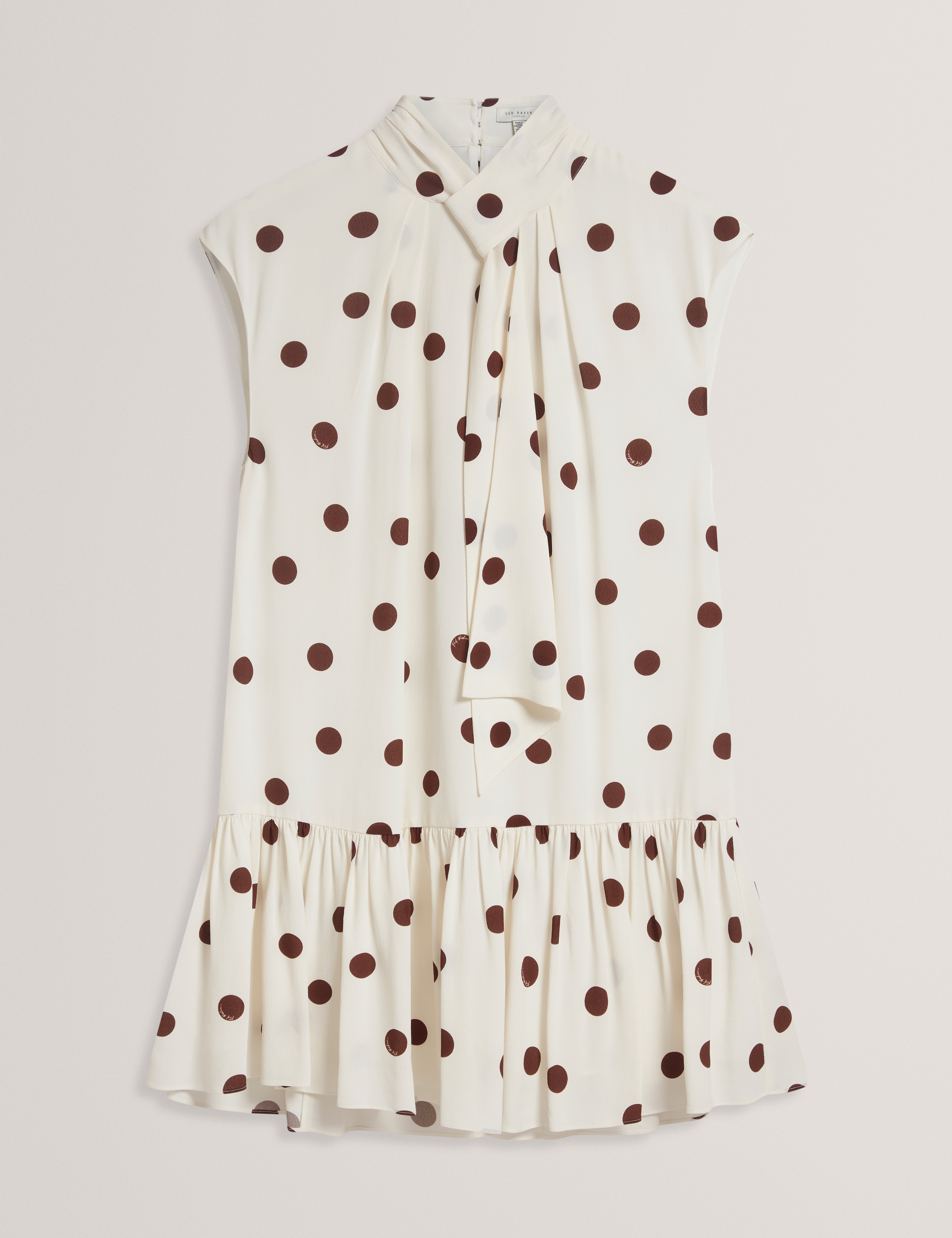 Jutuva Scarf Detail Sleeveless Mini Dress Ivory