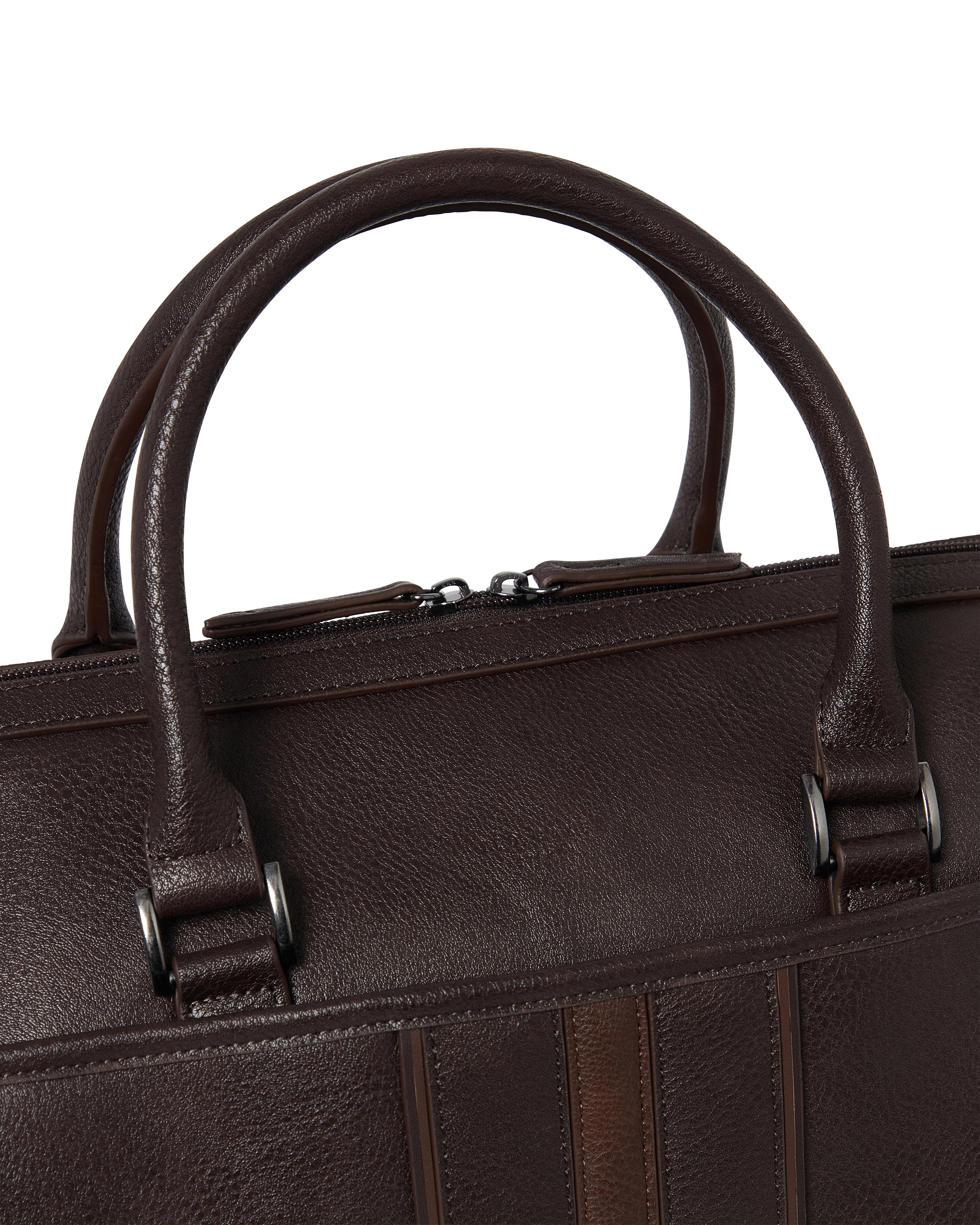 Kelvin Stripe Pu Holdall Brn-Choc