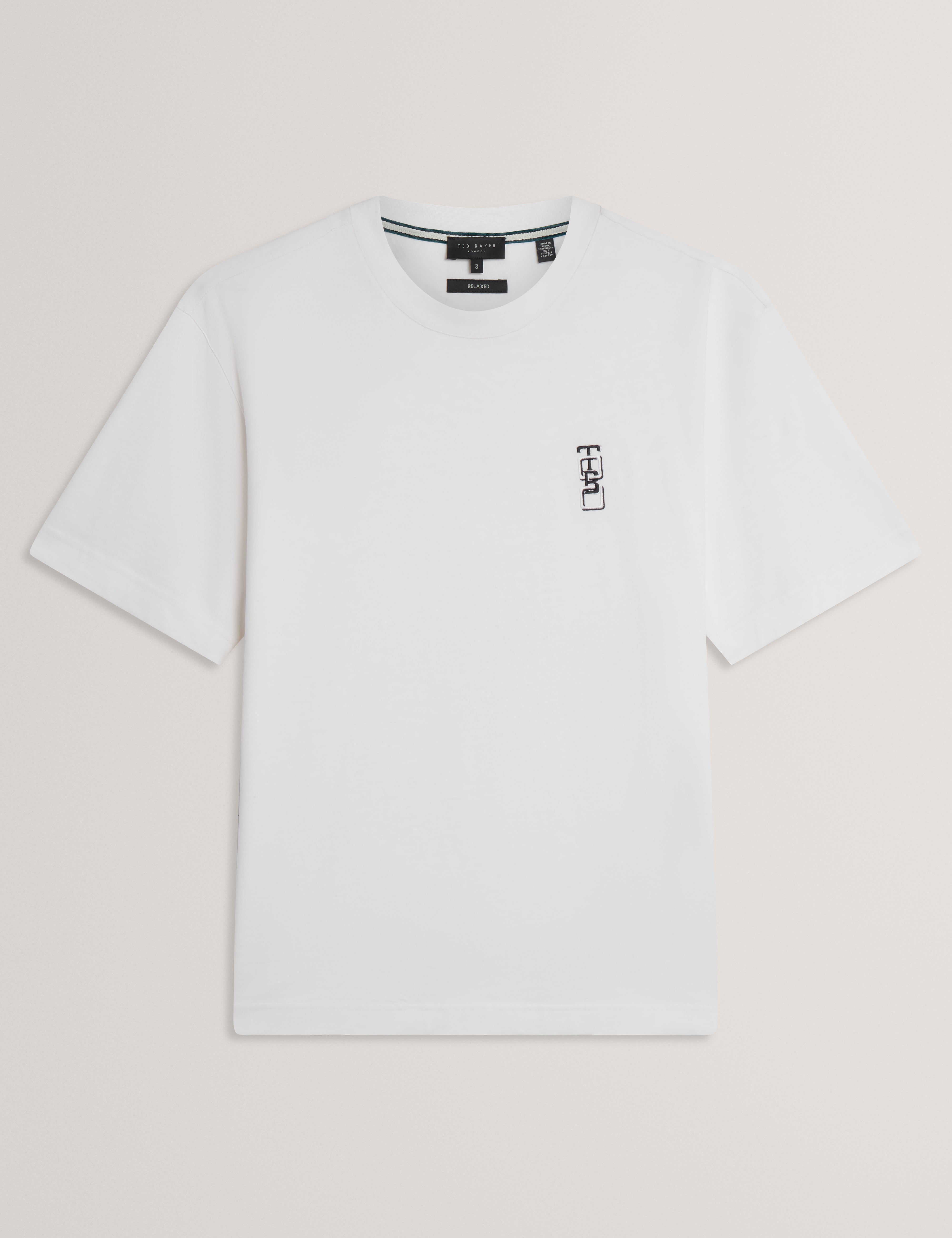 تي شيرت Kuyrt أبيض بأكمام قصيرة يحمل العلامة التجارية