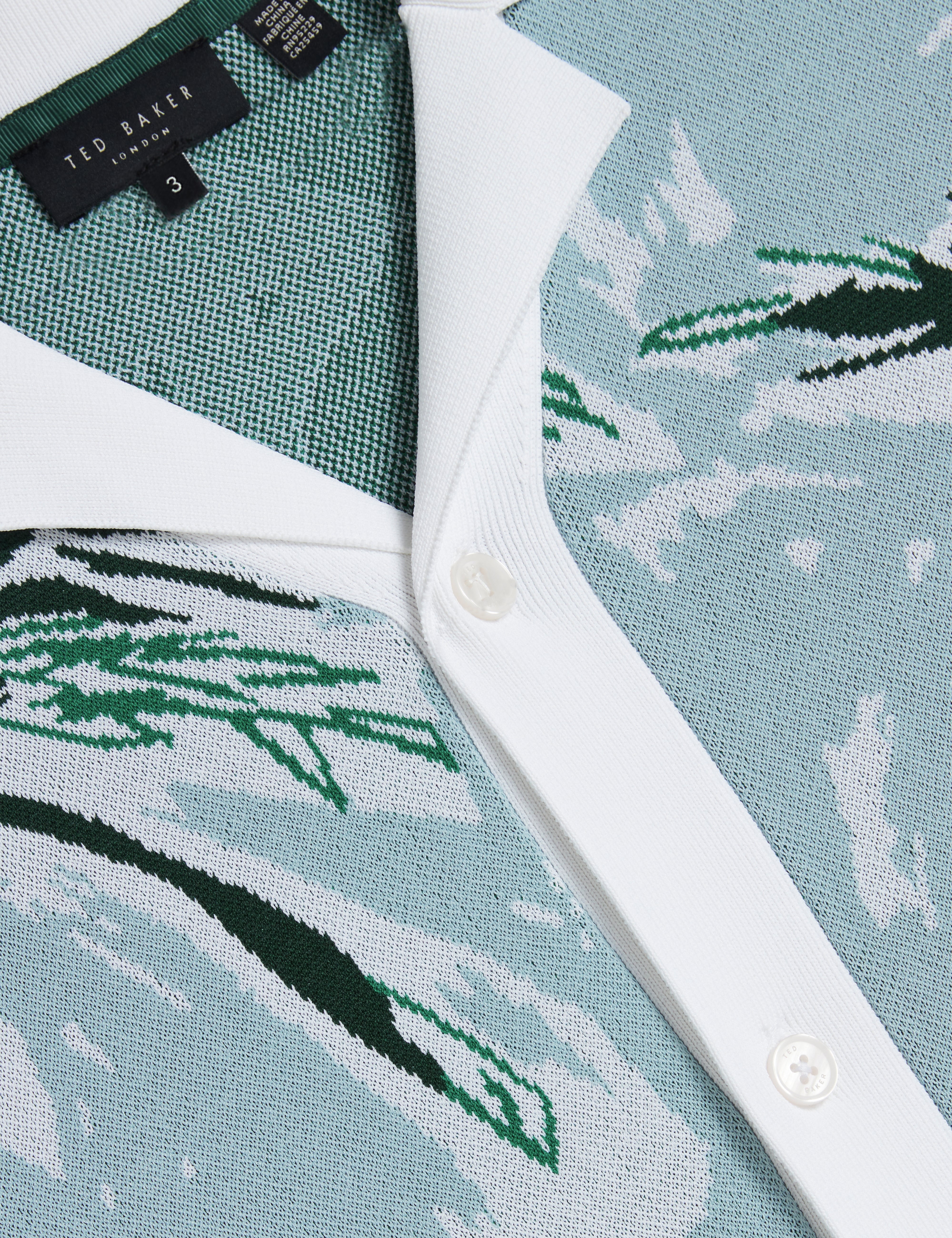 Kyes Short Sleeve Knitted Leaf Shirt Lt-Blue