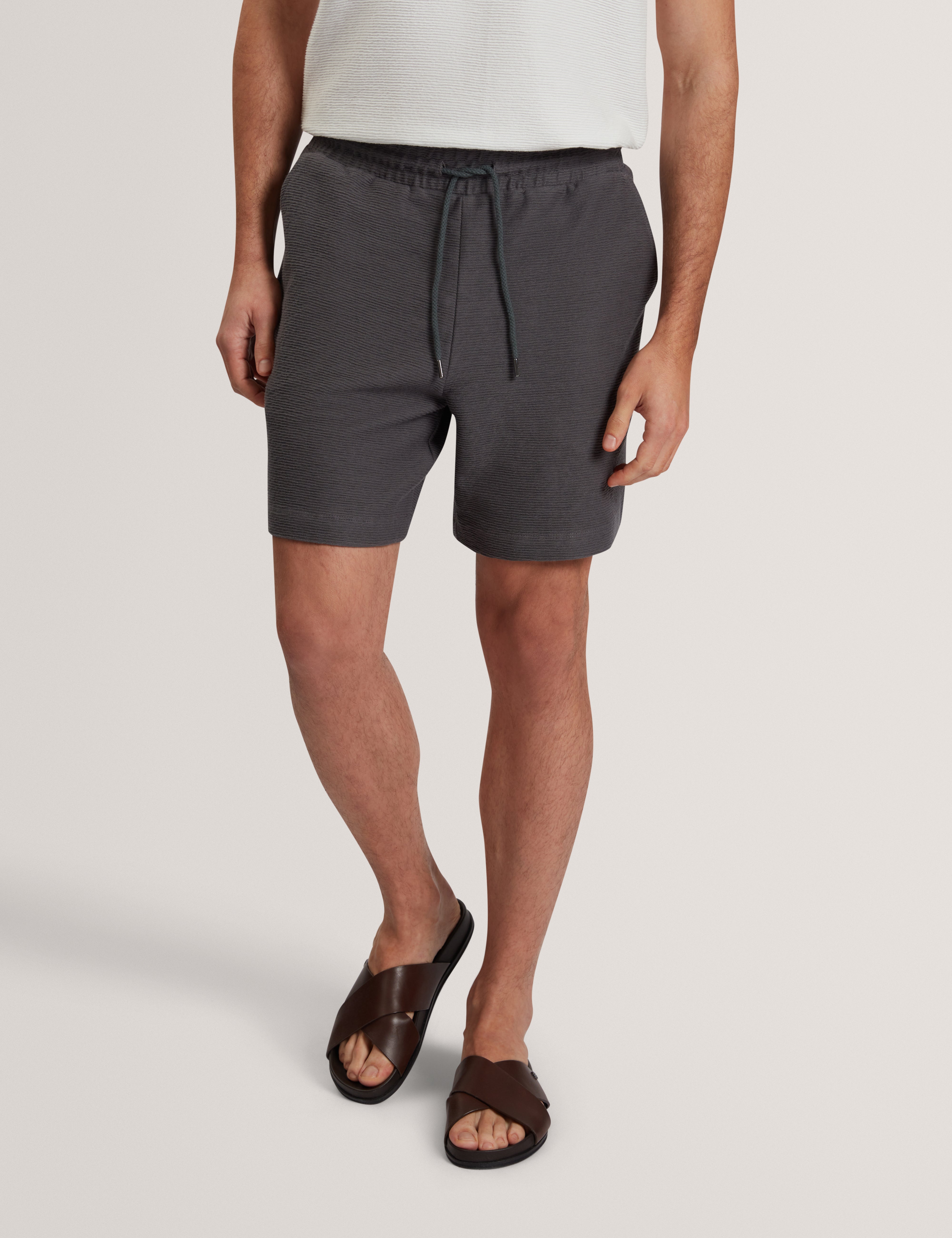 Ladislo Regular Cotton Drawstring Shorts Dk-Grey
