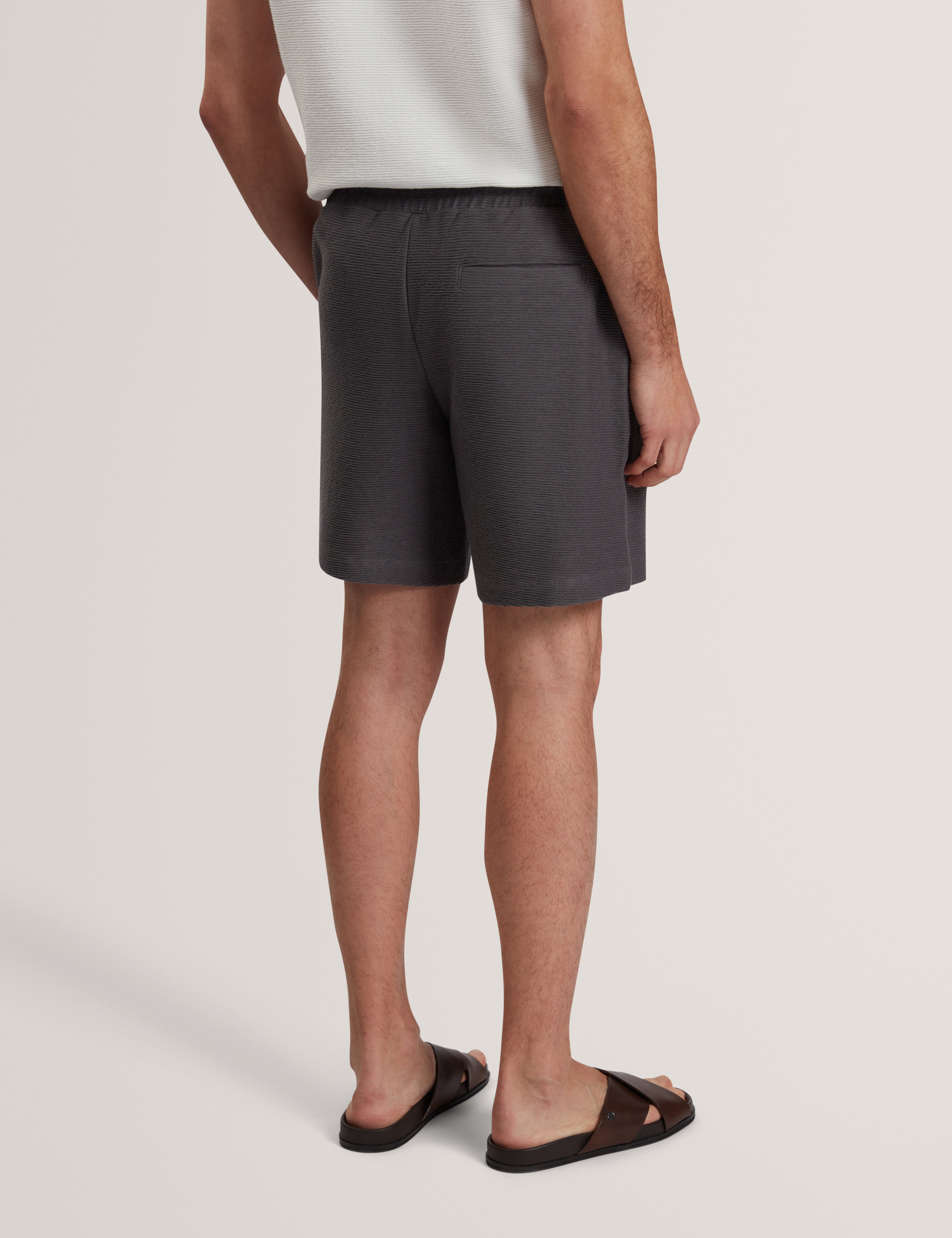 Ladislo Regular Cotton Drawstring Shorts Dk-Grey