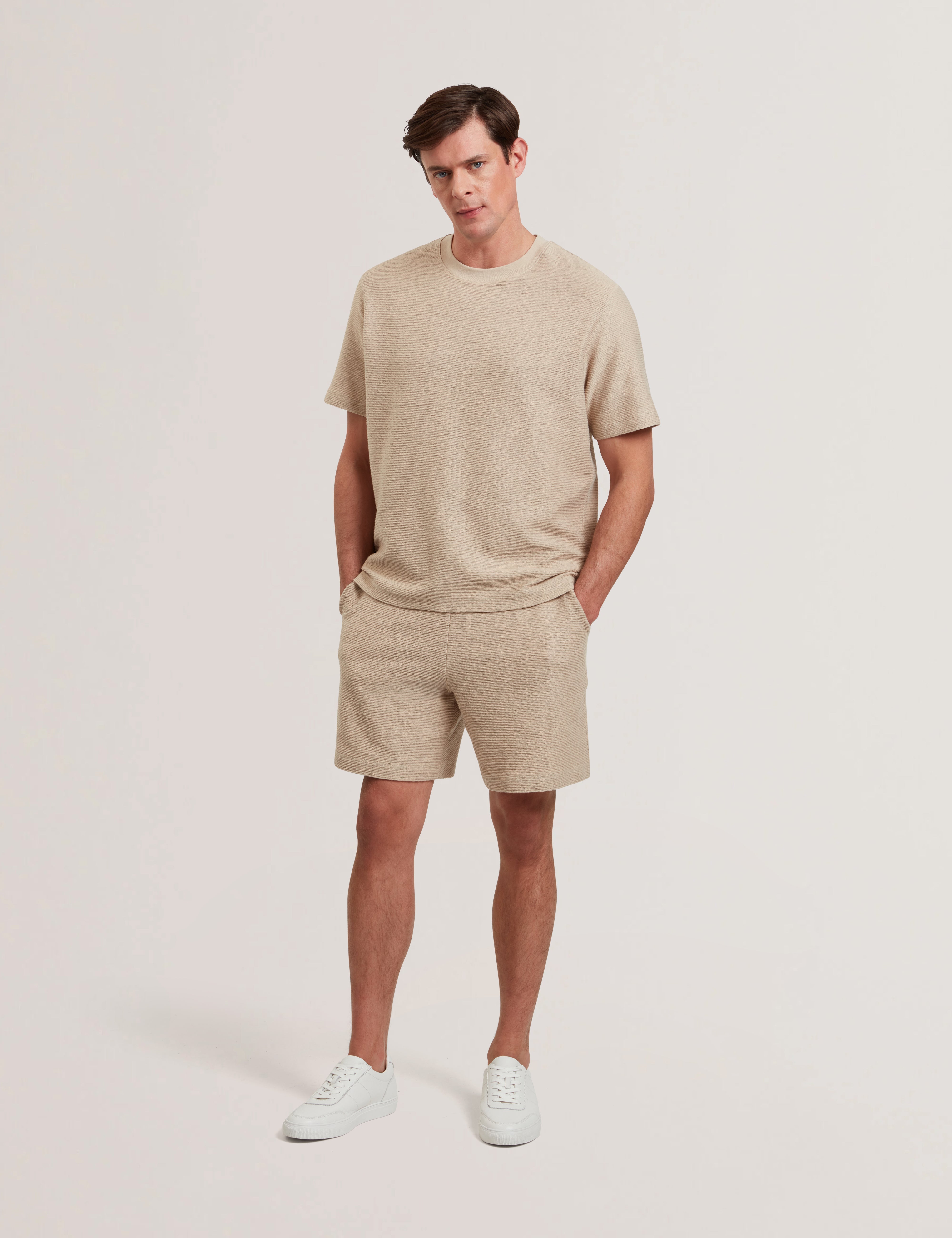 Ladislo Regular Cotton Drawstring Shorts Taupe