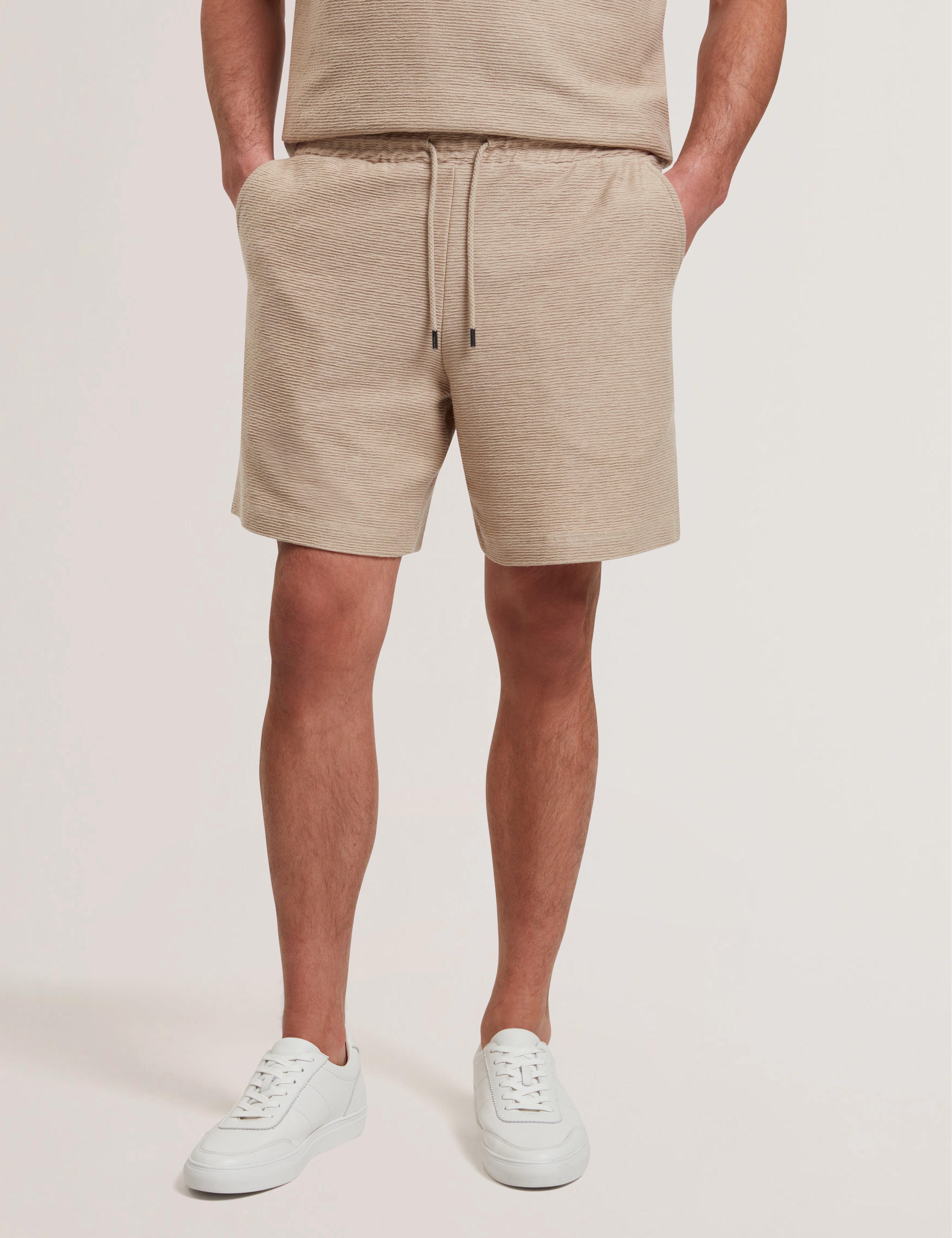 Ladislo Regular Cotton Drawstring Shorts Taupe