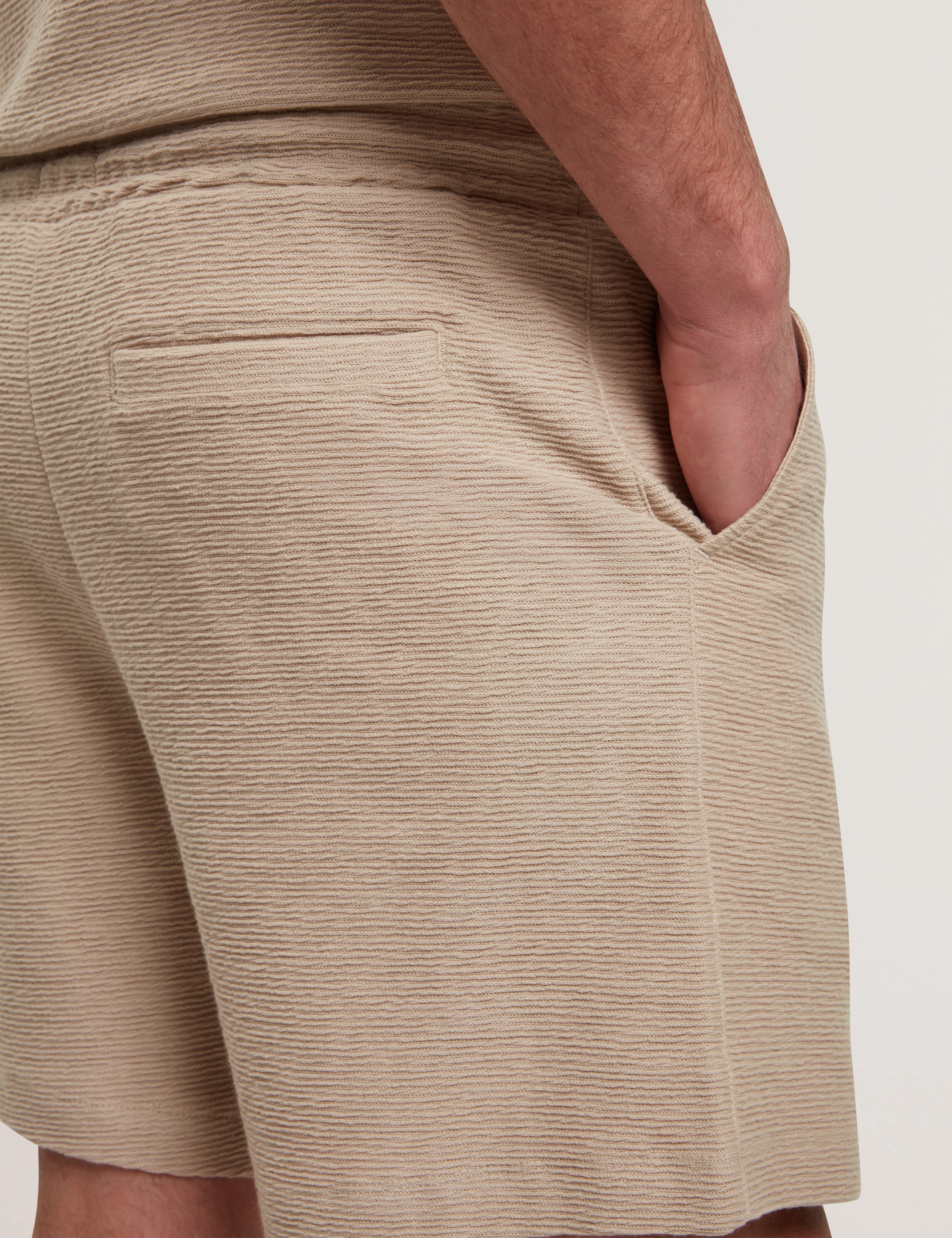 Ladislo Regular Cotton Drawstring Shorts Taupe