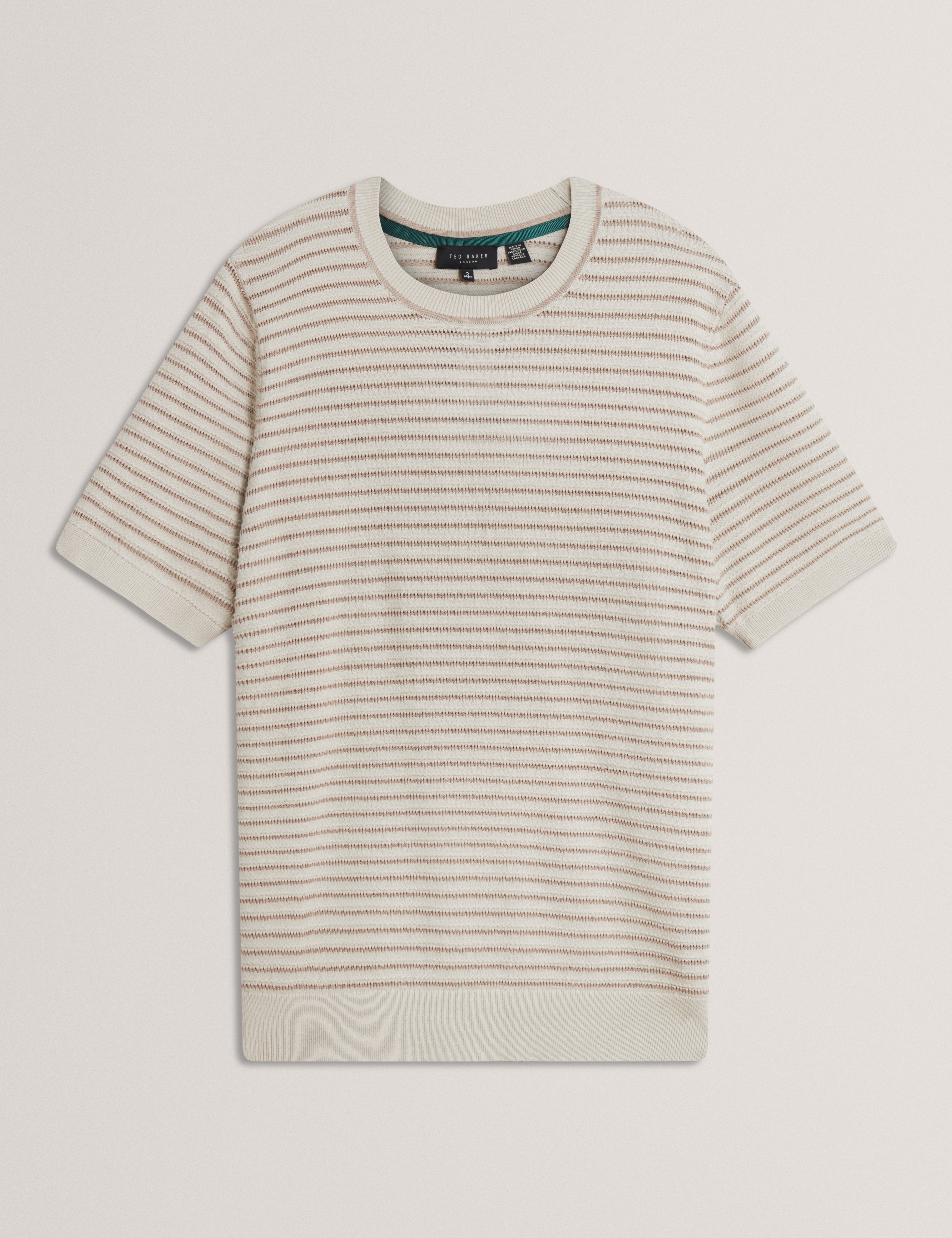 Lain Short Sleeve Textured T-Shirt Ecru