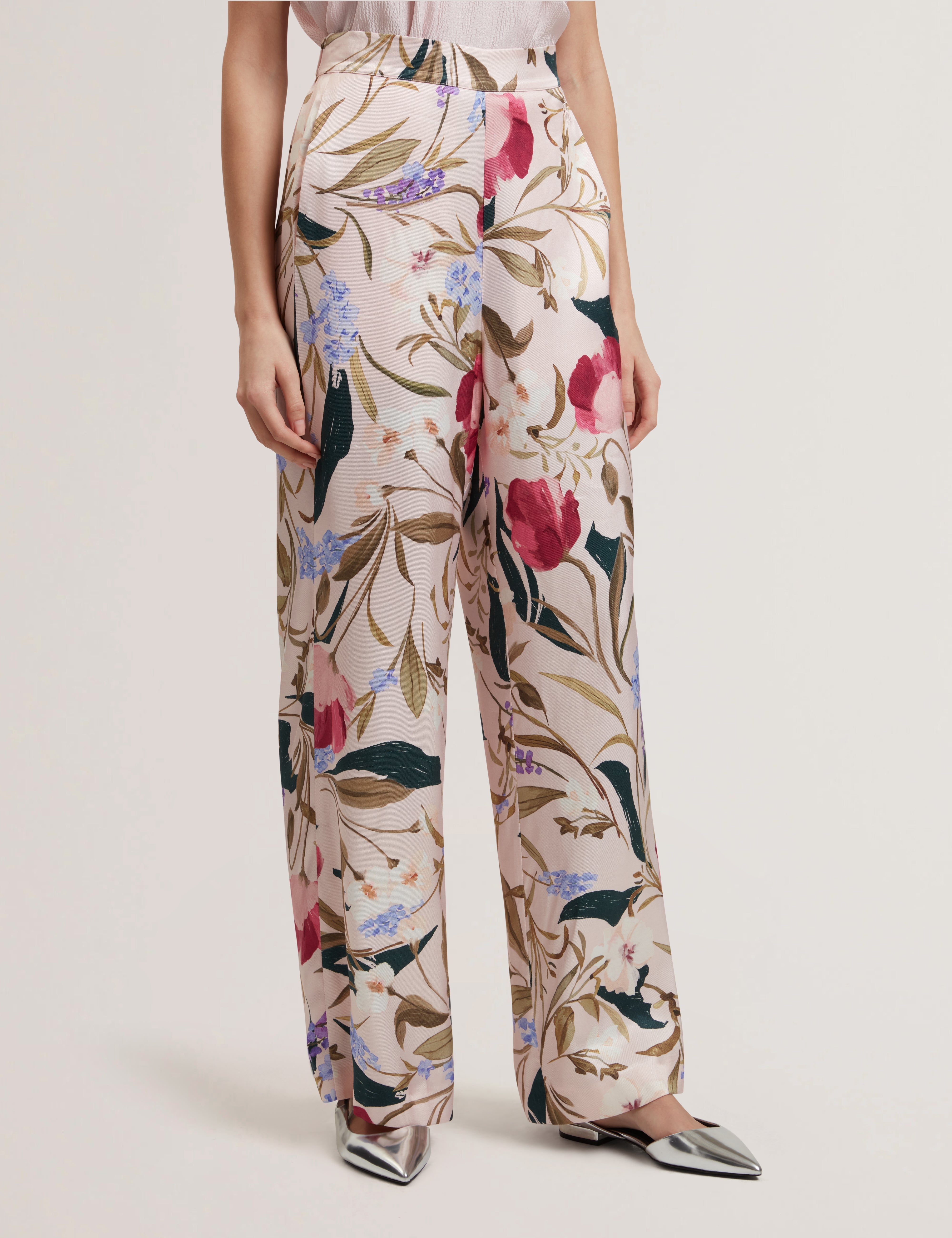 Liszaas Printed Wide Leg Trousers Pl-Pink