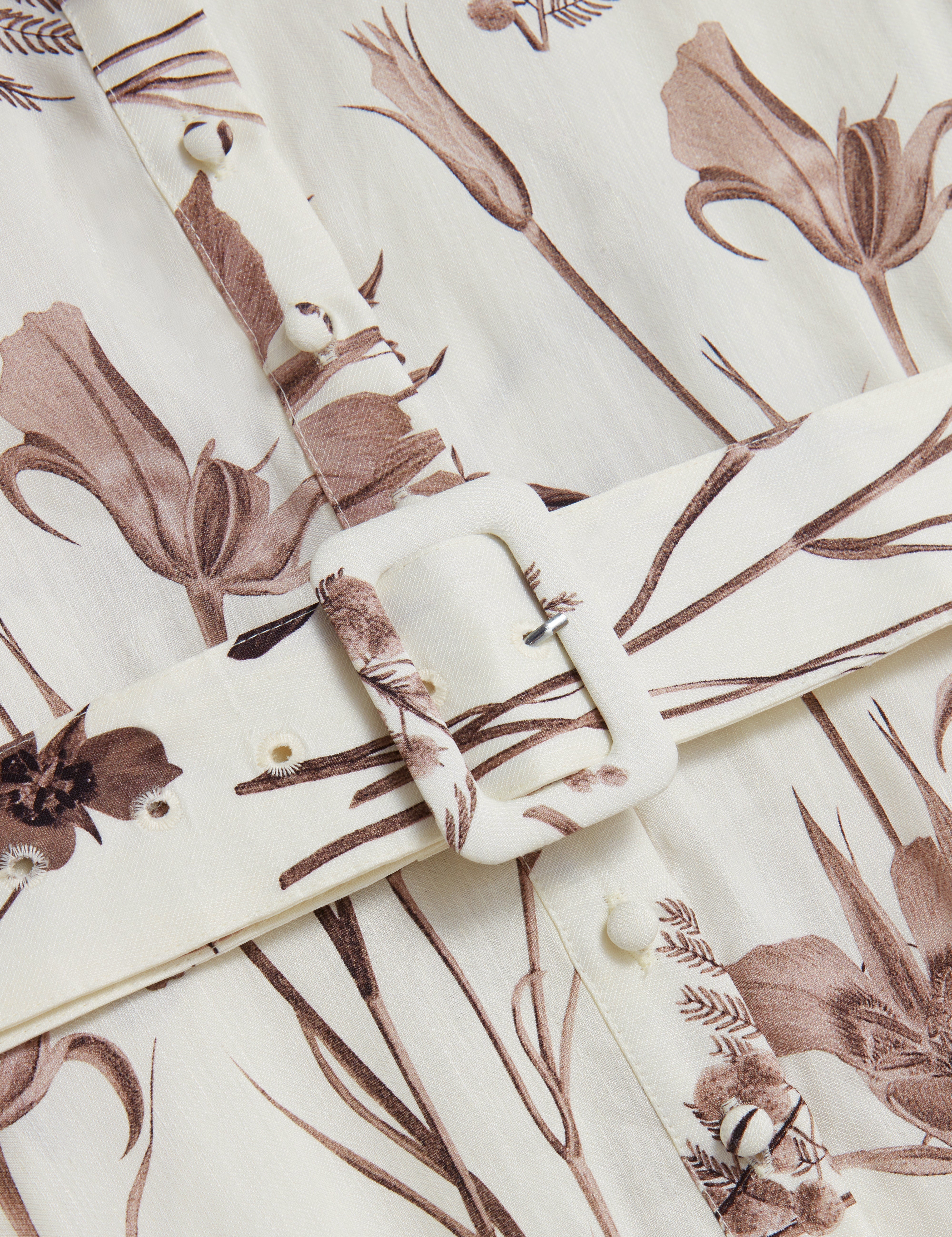 Luwisa Linen Silk Pleated Midi Dress Ivory