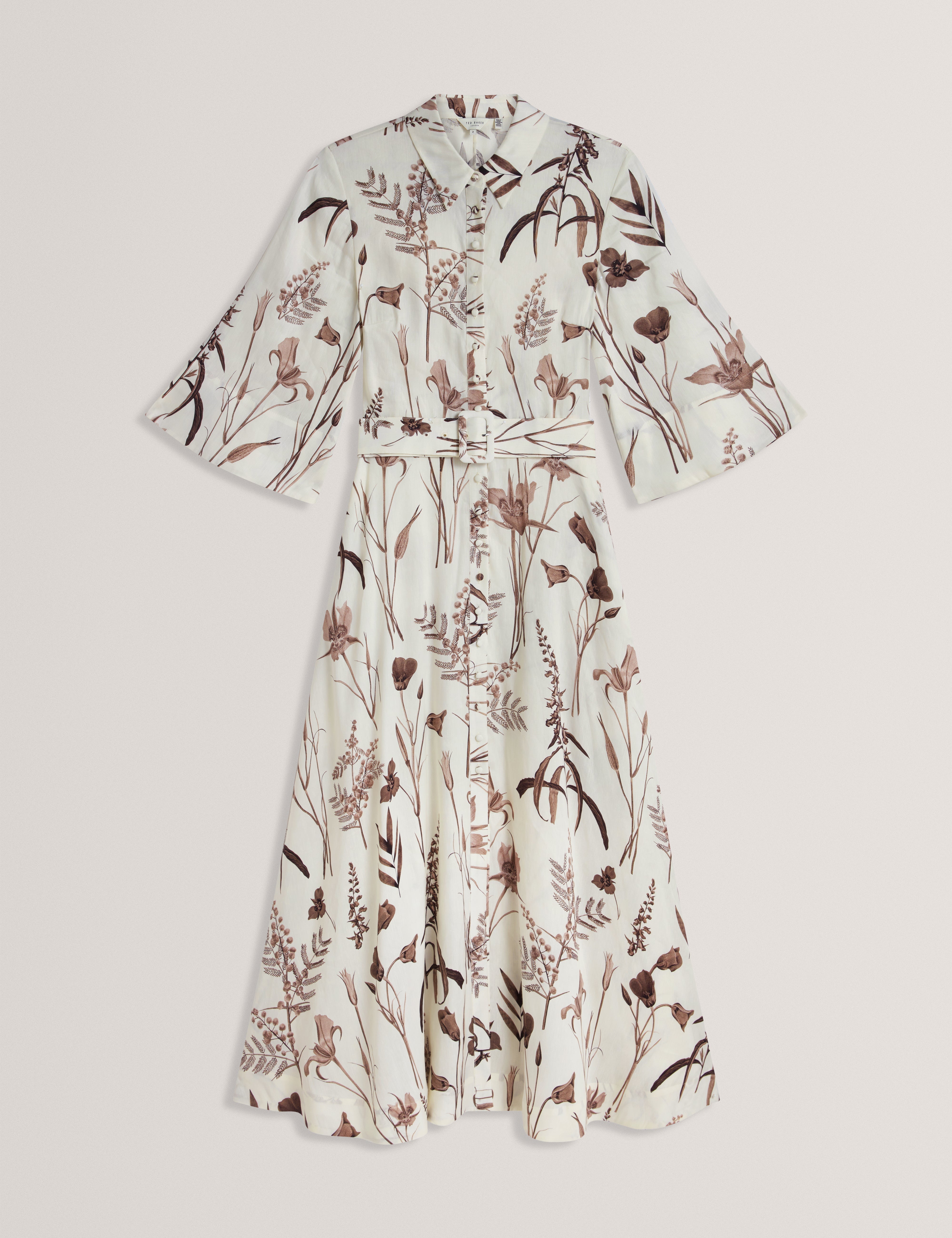 Luwisa Linen Silk Pleated Midi Dress Ivory