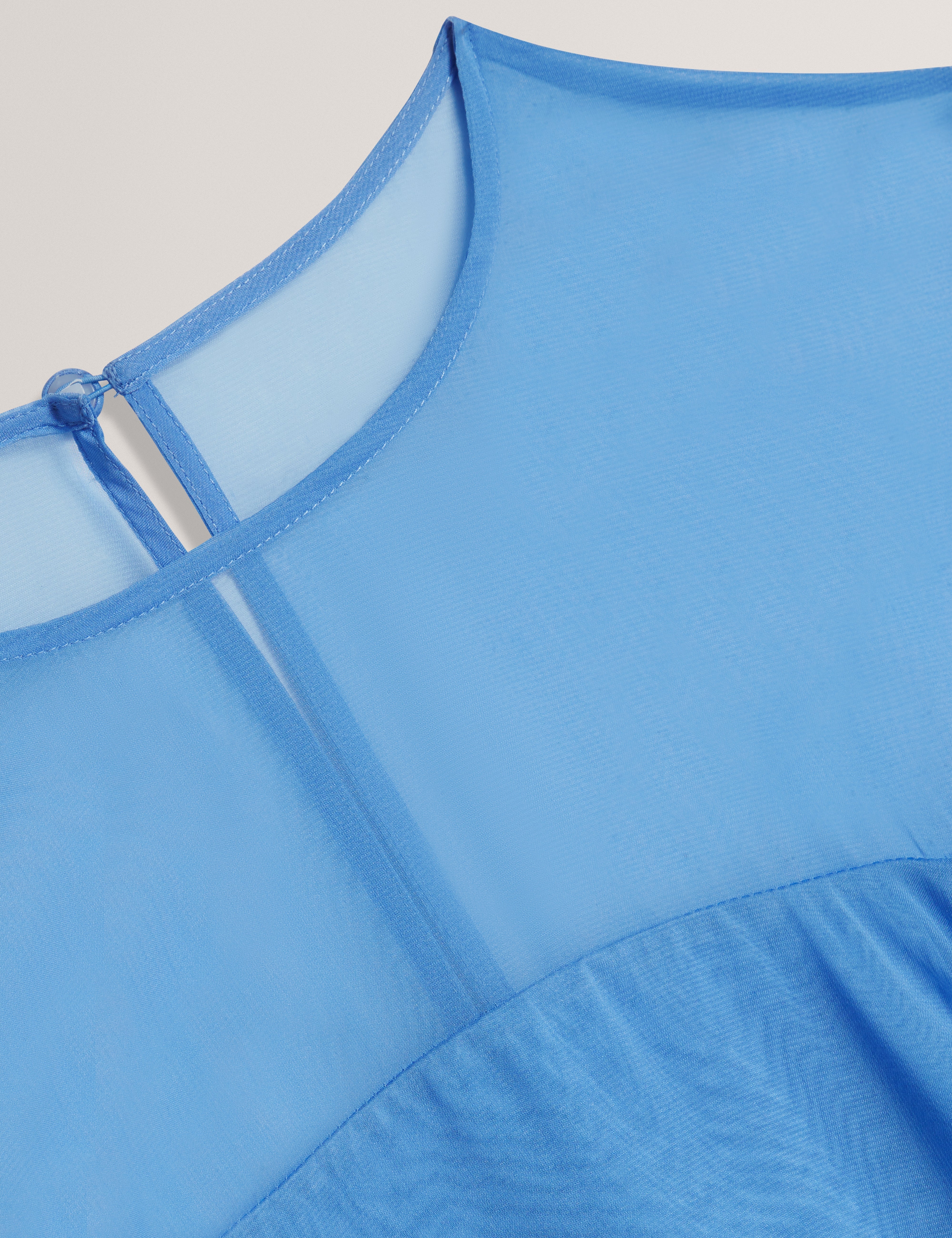 Malrie Cap Sleeve Volume Maxi Dress Mid-Blue