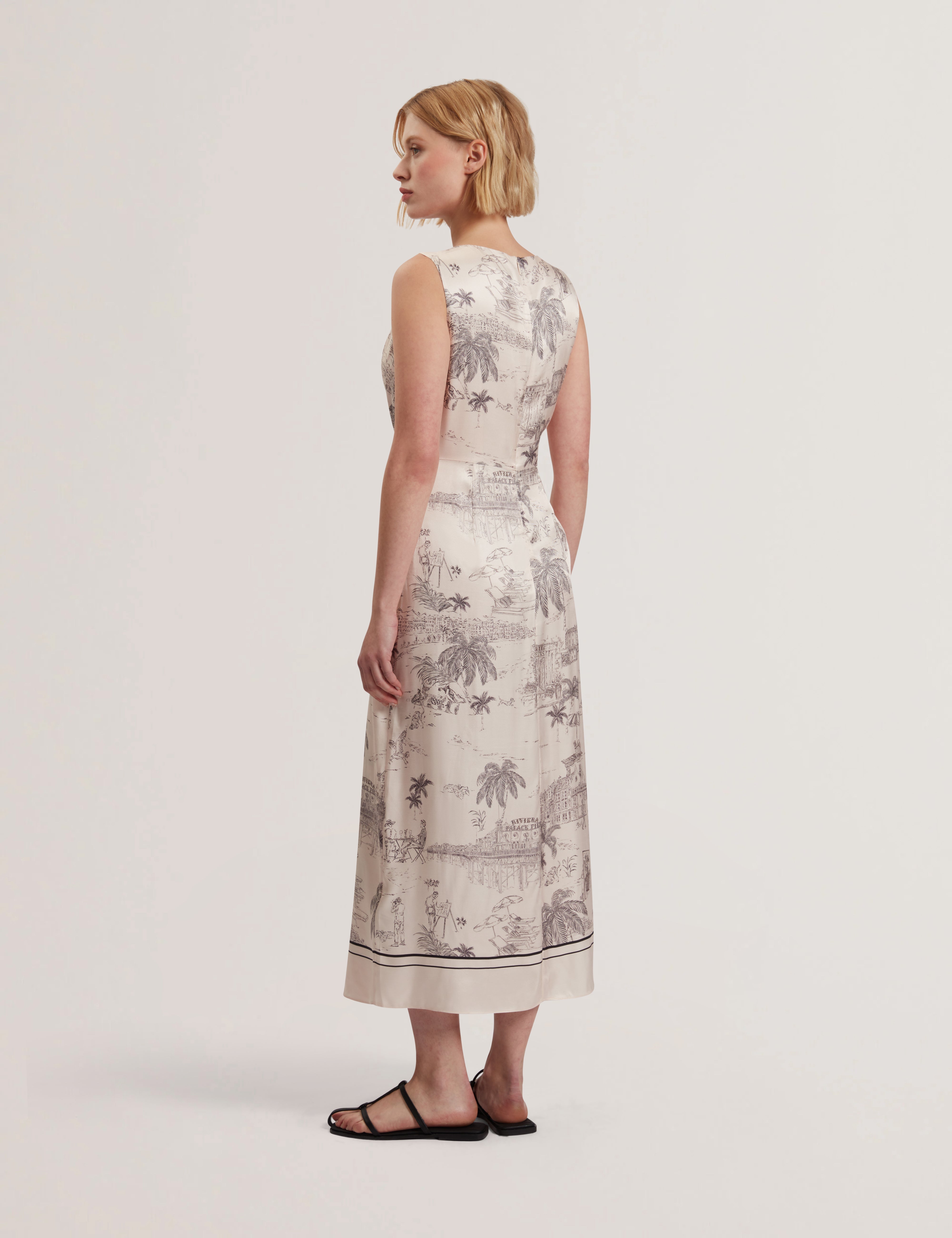 Marrona Knot Detail Wrap Over Midi Dress Nude-Pink