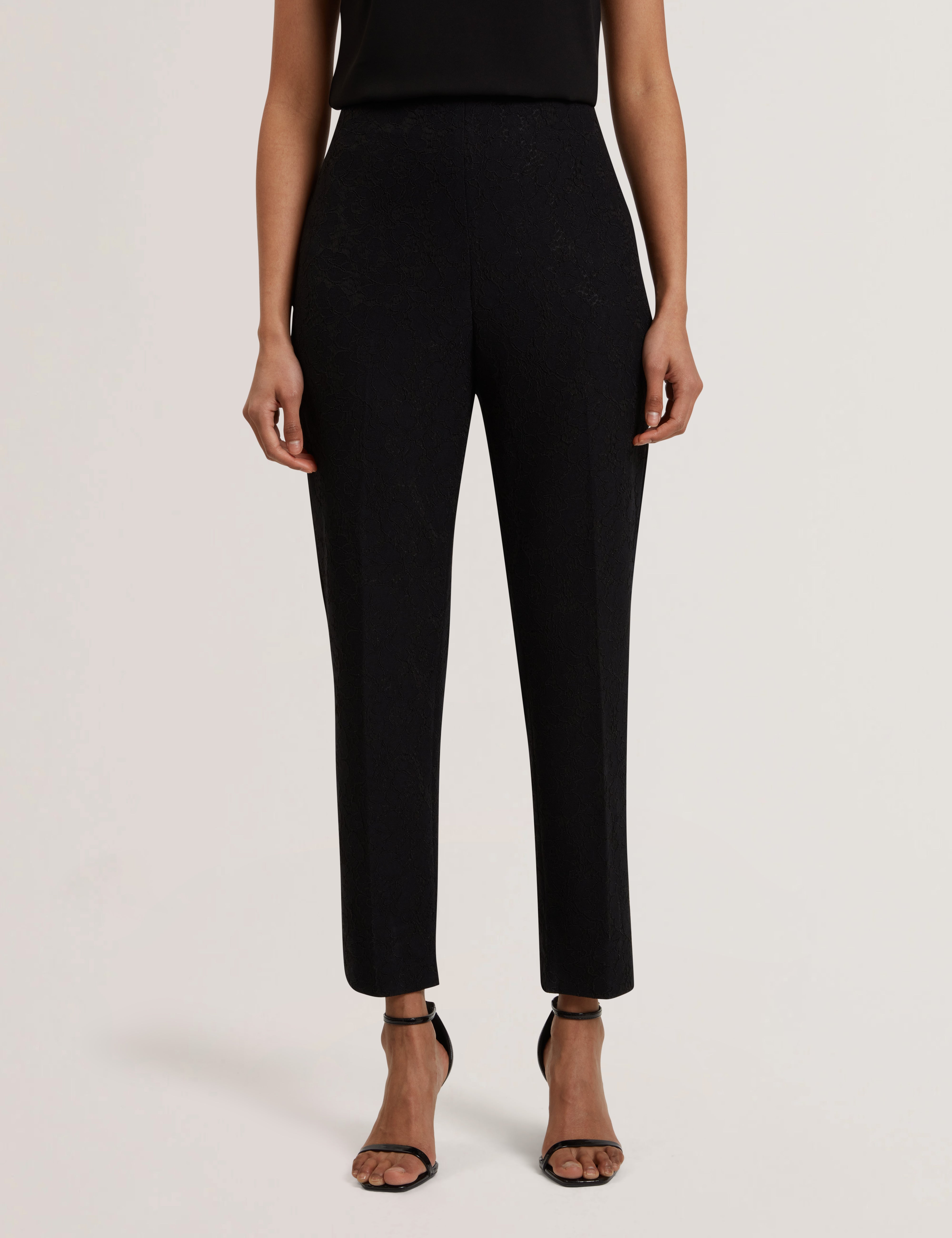 Meriot Bonded Lace Slim Trouser Black