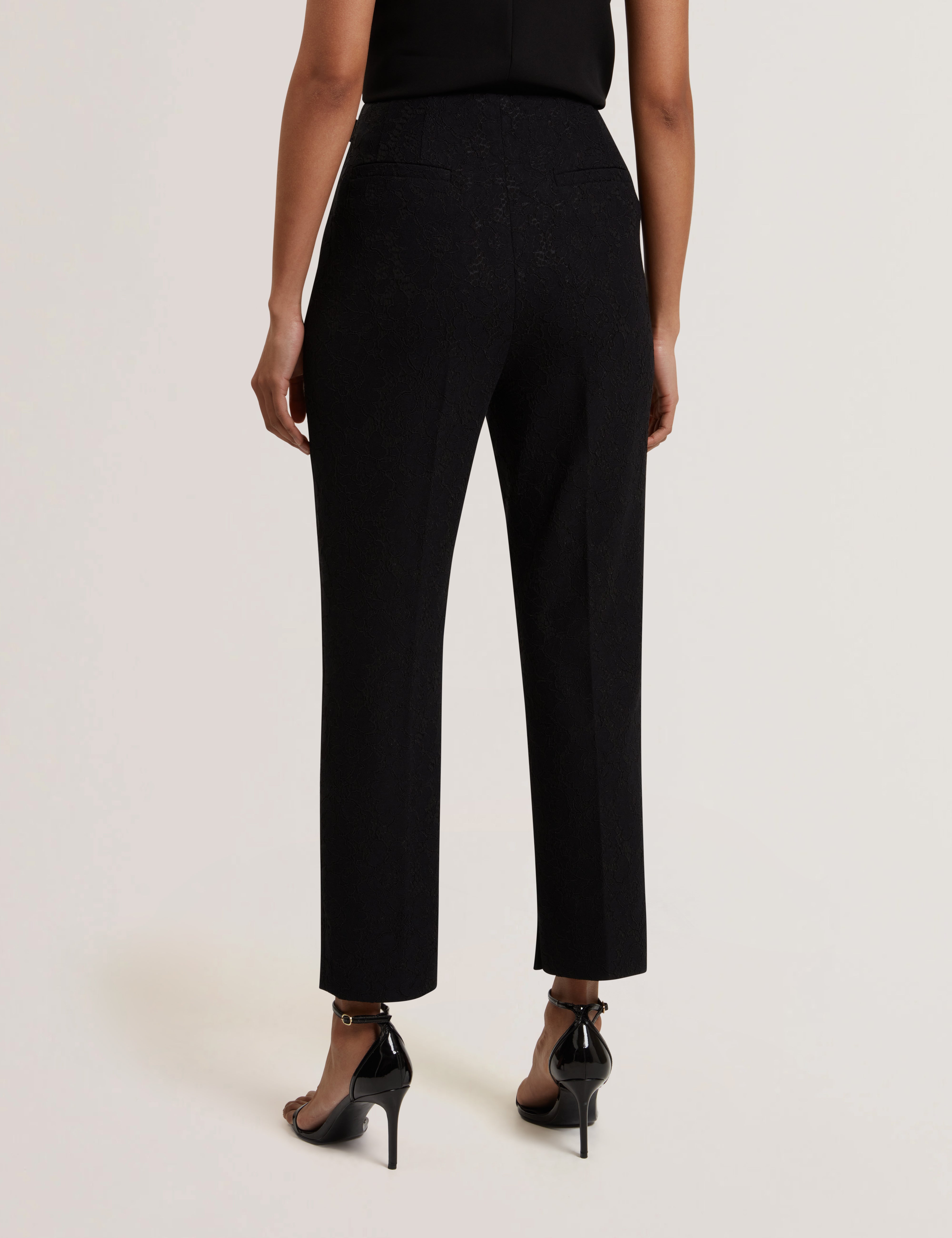 Meriot Bonded Lace Slim Trouser Black