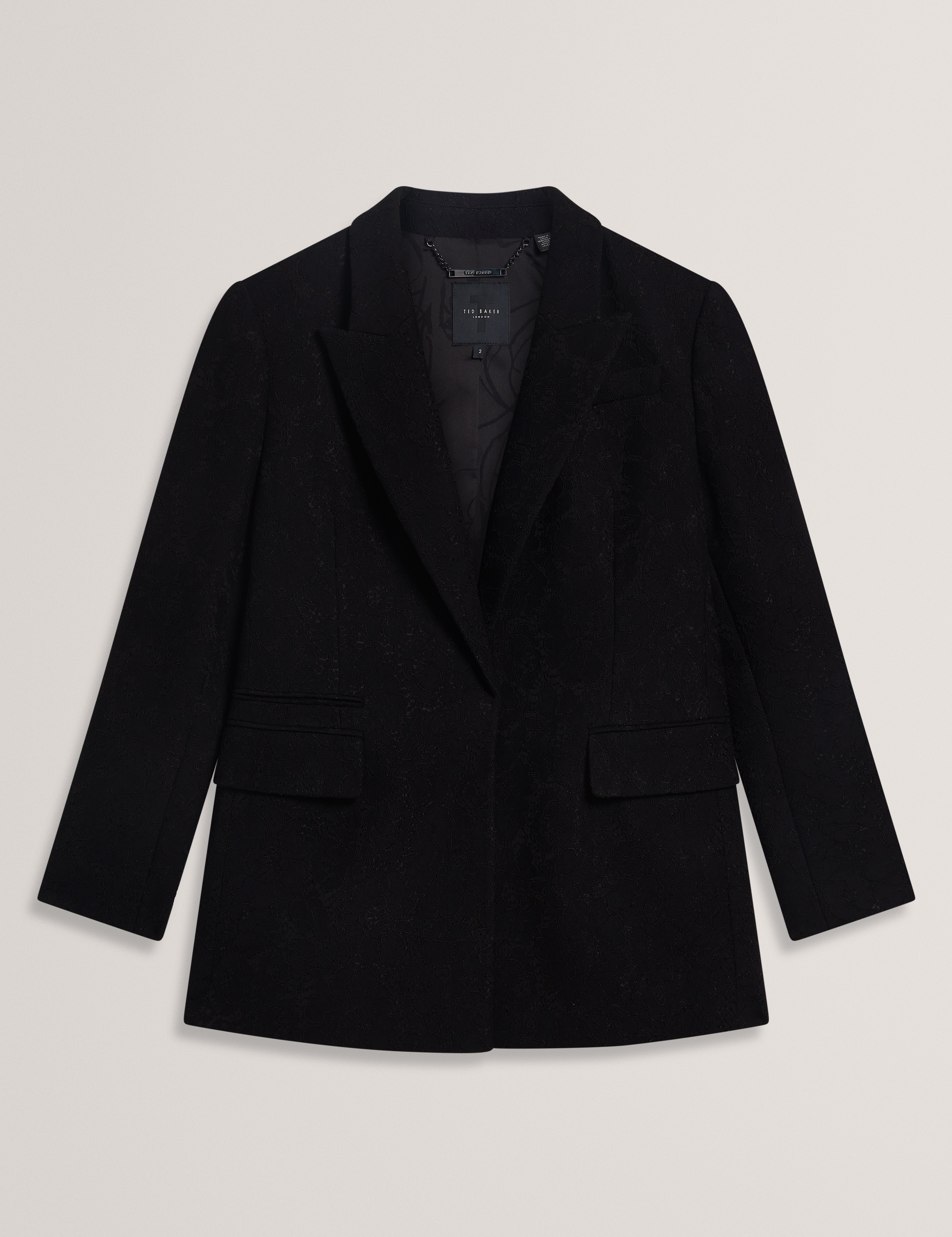 Merio Bonded Lace Sb Relaxed Blazer Black