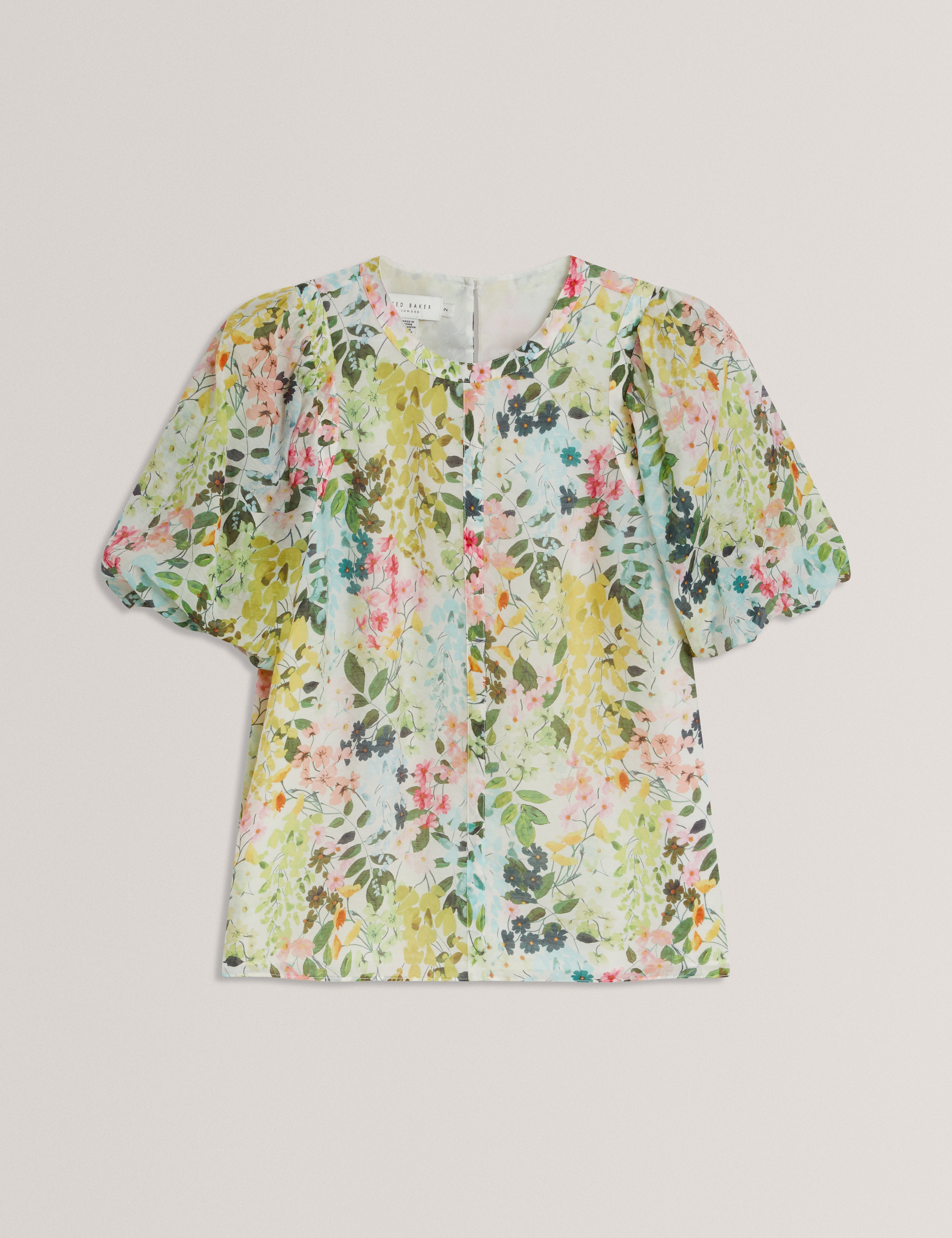 Micha Puff Sleeve Binding Detail Blouse Ivory