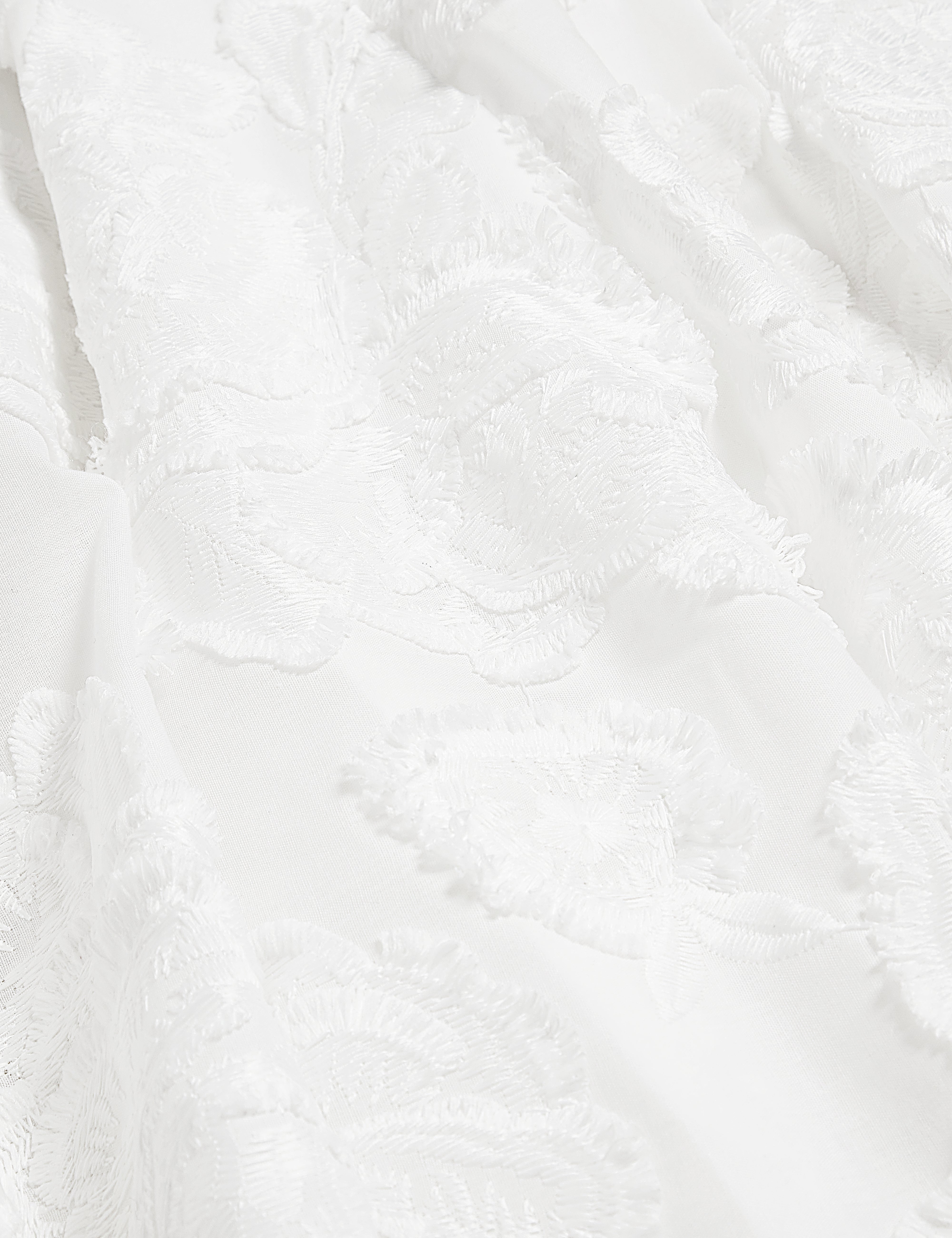 Pluna Trim Detail Textured Mini Dress White