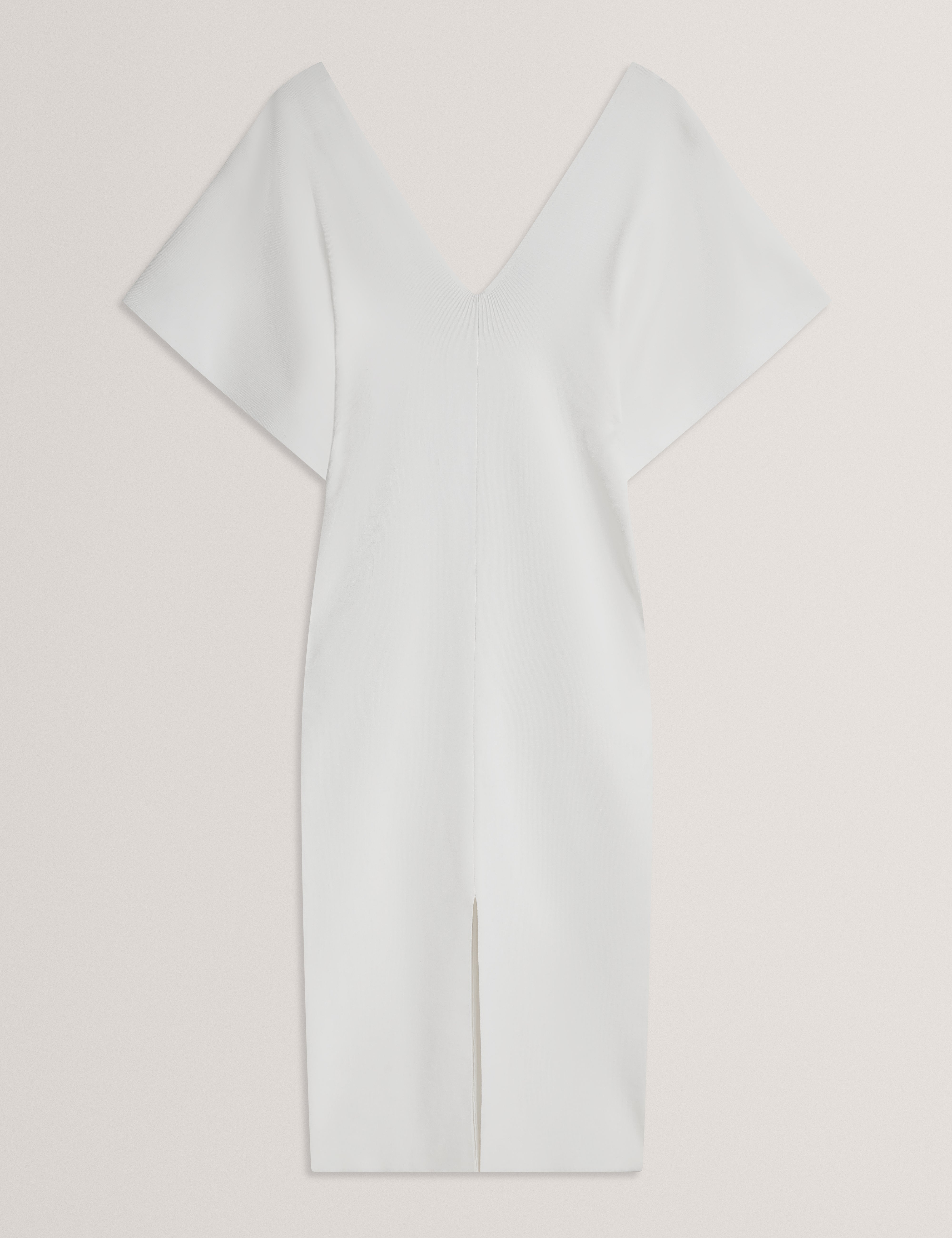 Rebexxa V-Neck Knitted Midi Dress Ivory