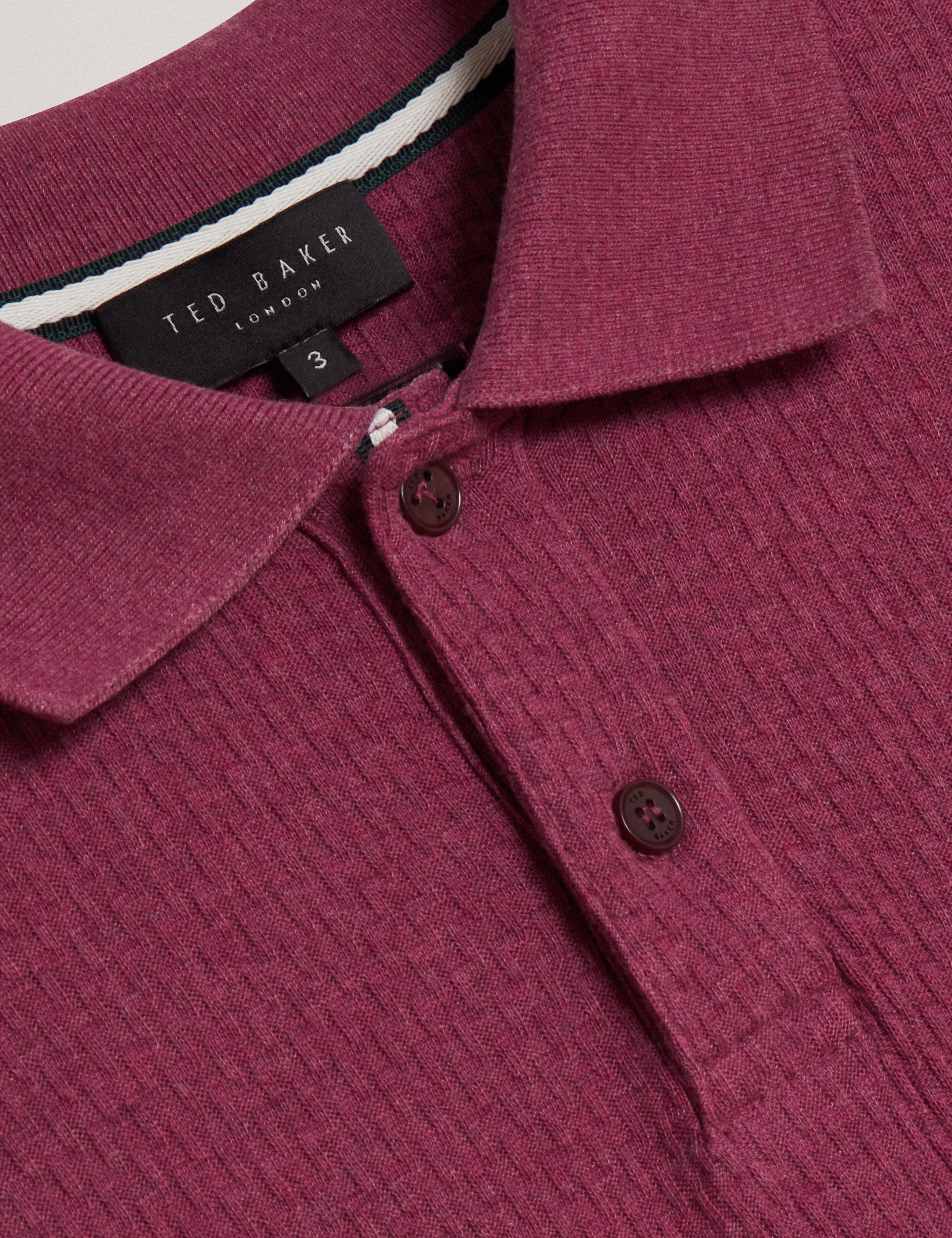 Redman Short Sleeve Regular Textured Polo Fuchsia