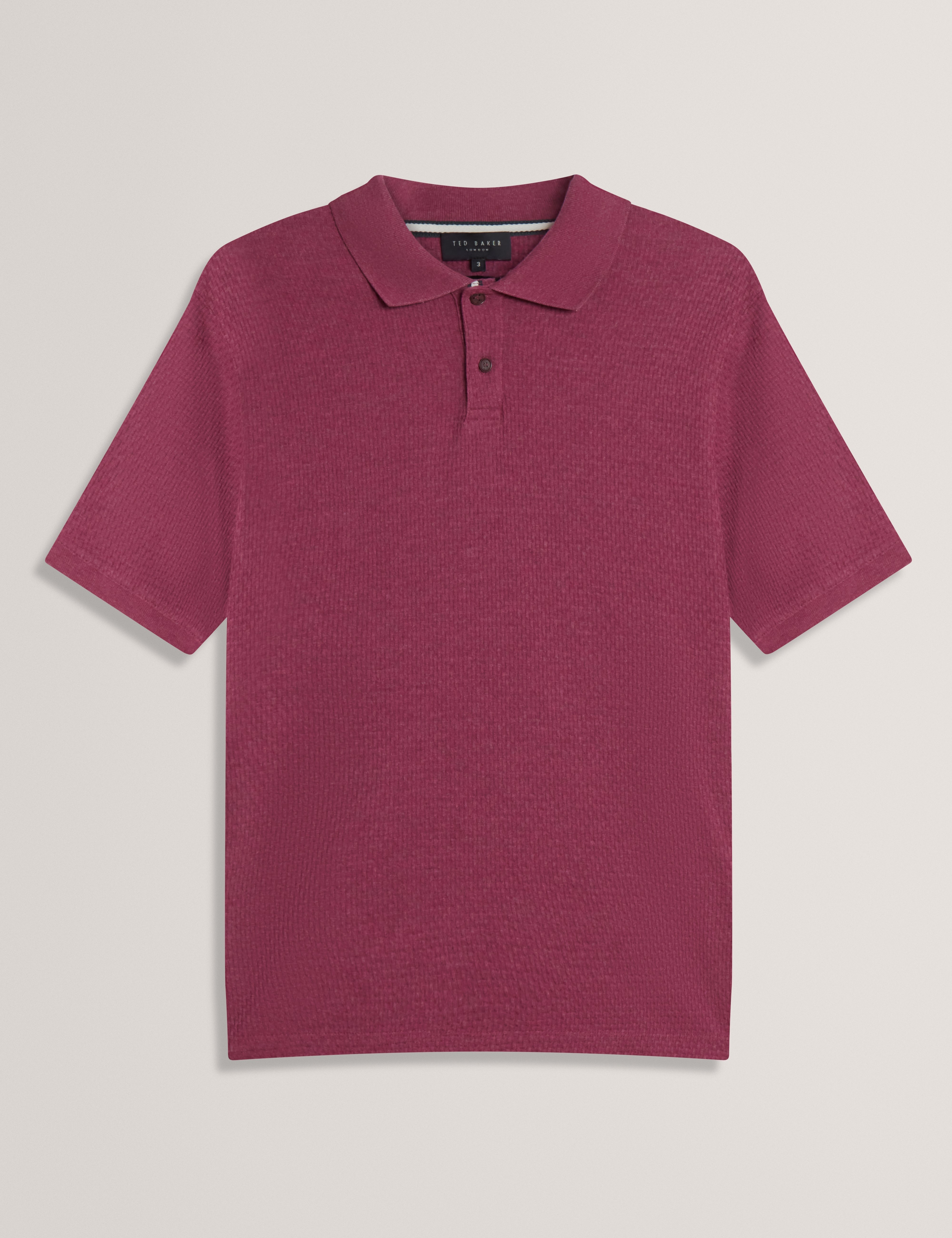 Redman Short Sleeve Regular Textured Polo Fuchsia