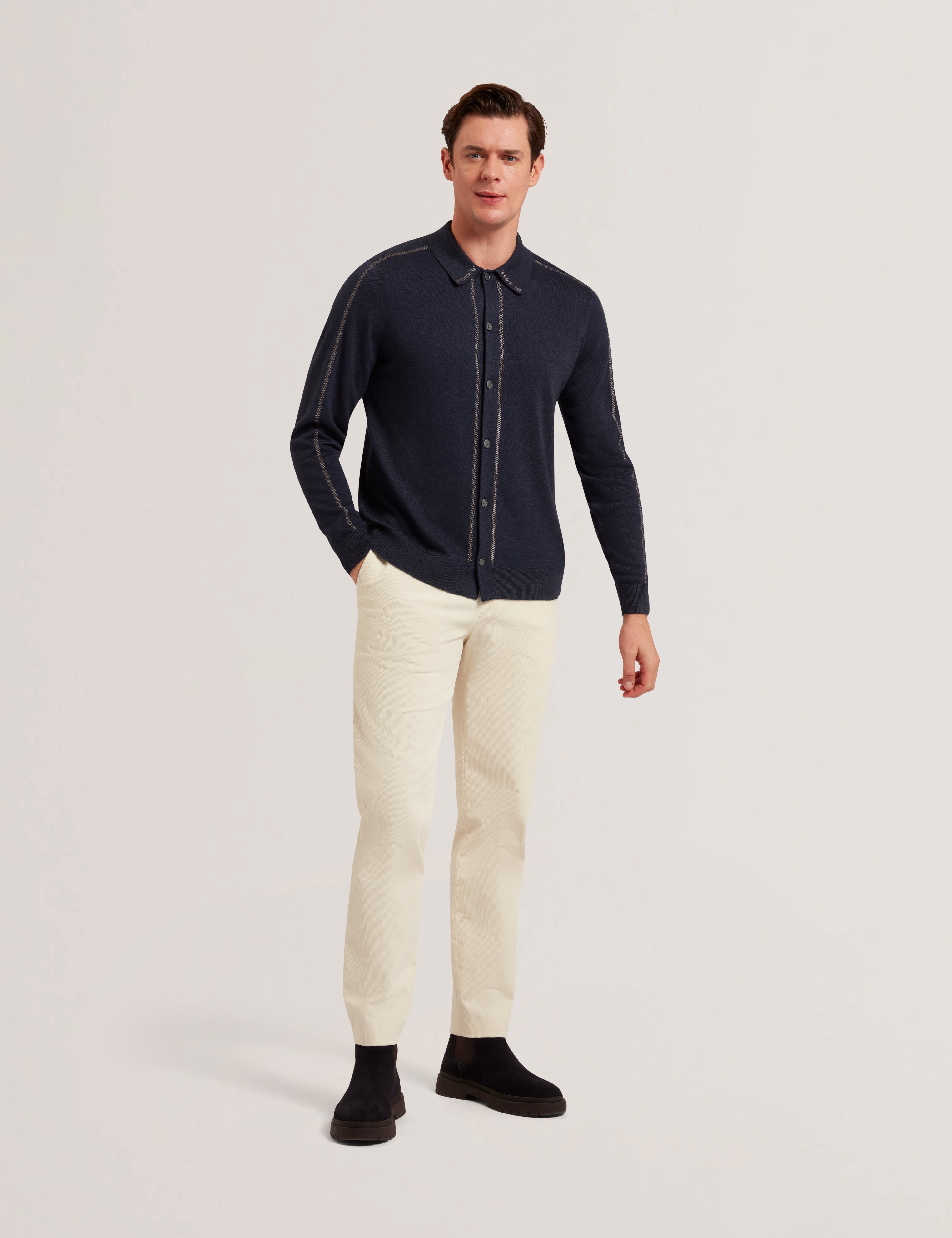 Ritar Regular Embroidered Shirt Navy