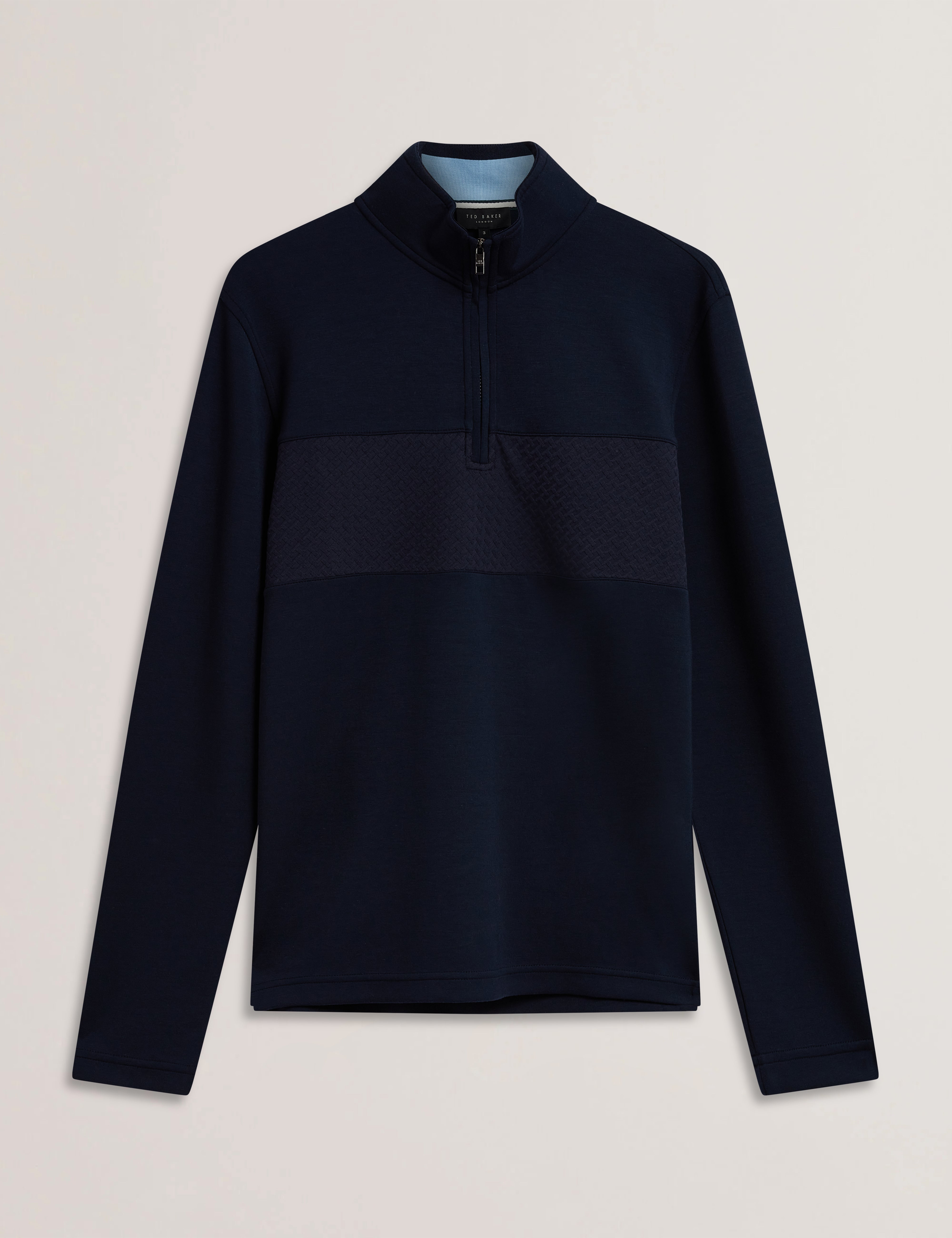Simonea Ls Regular Herringbone Half-Zip Navy