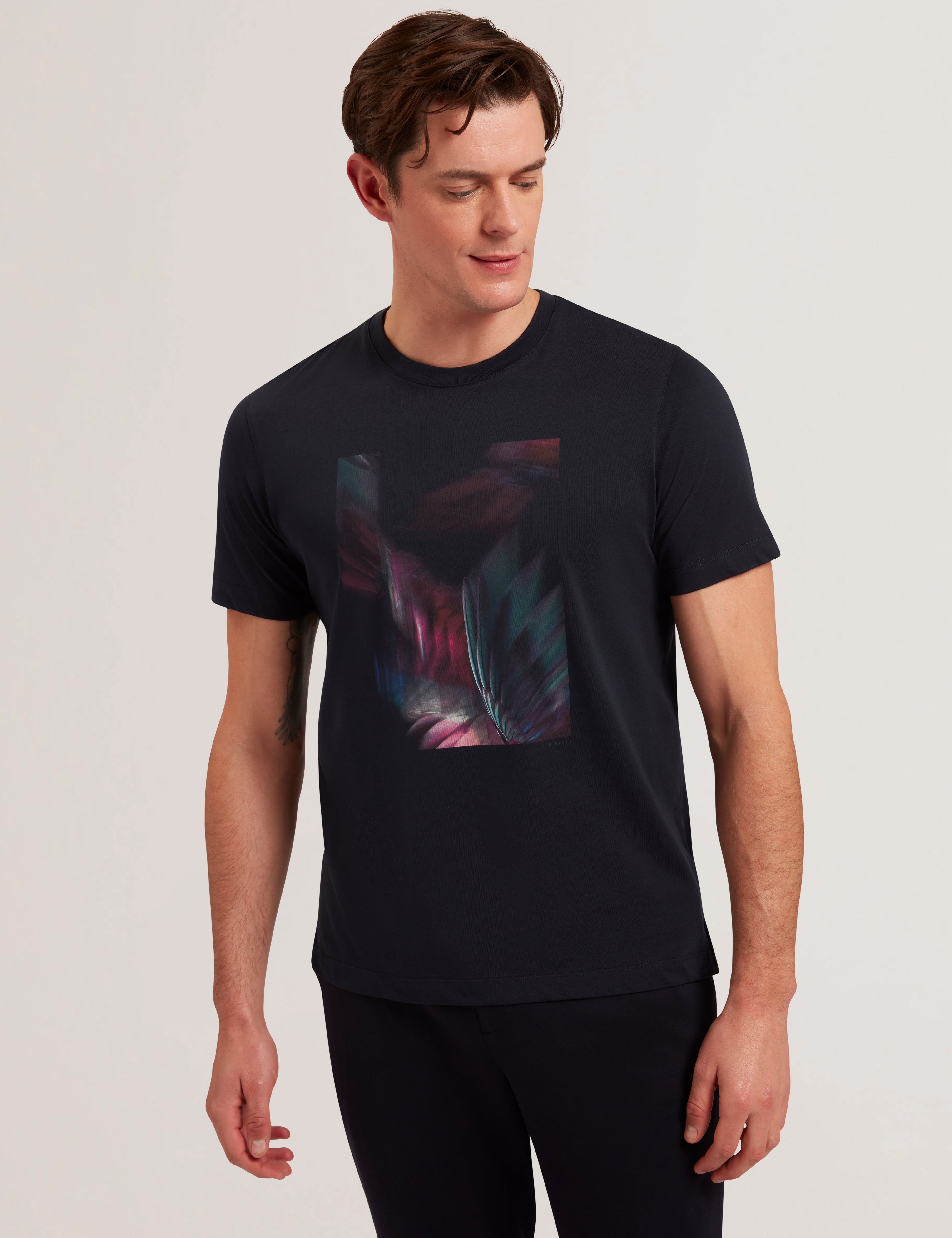 Fether Ss Box Printed T-Shirt Navy