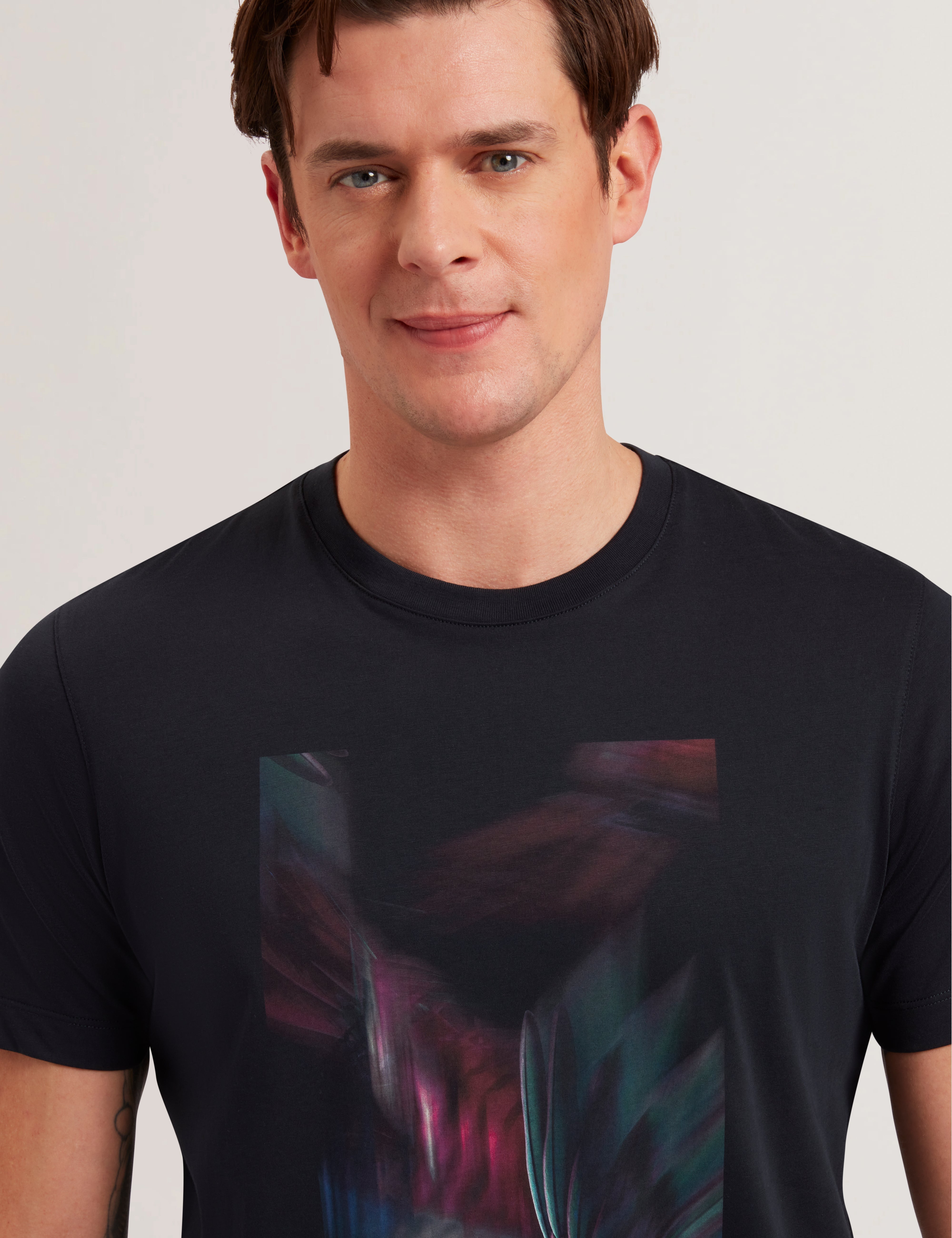 Fether Ss Box Printed T-Shirt Navy