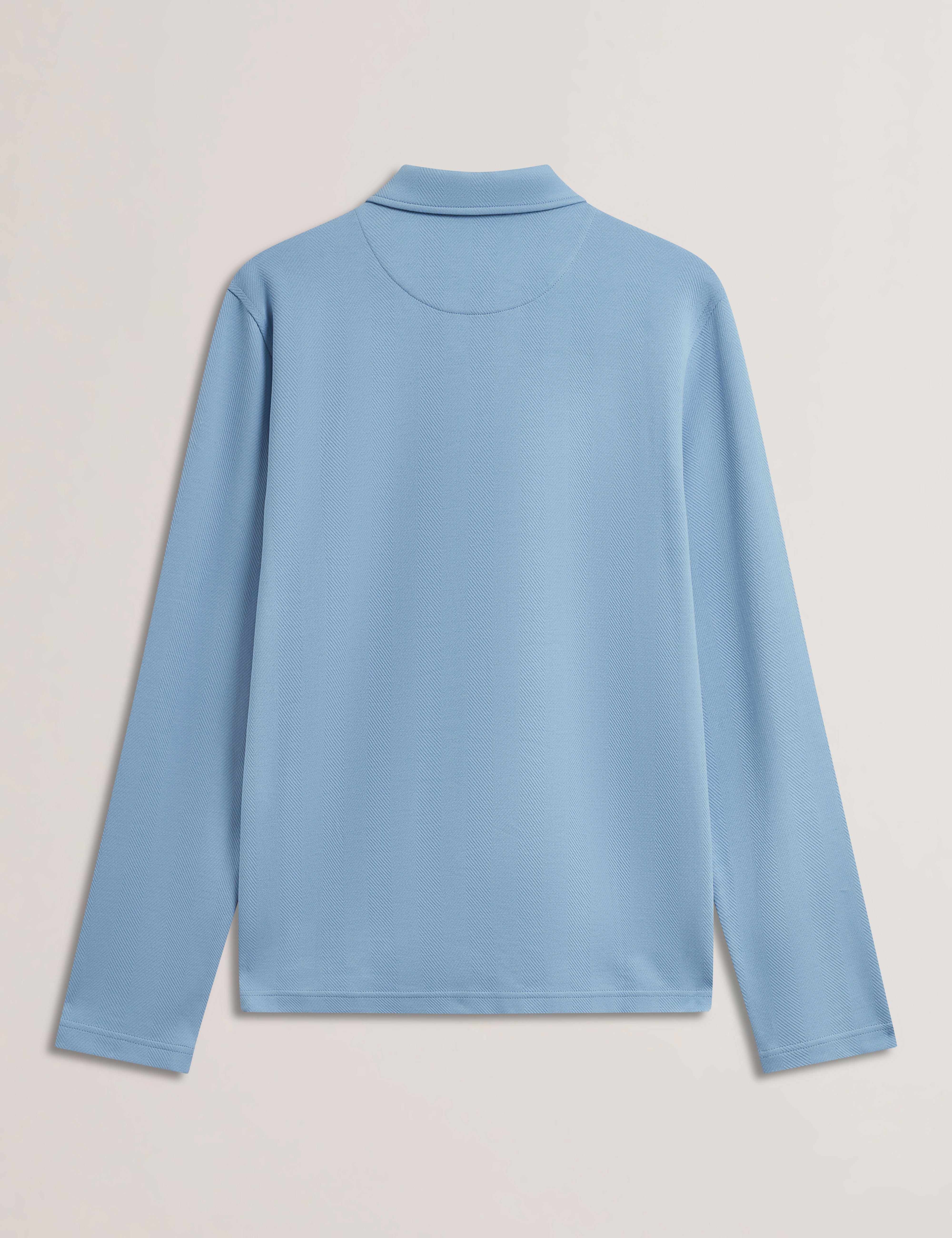 Kalend Ls Zip Herringbone Polo Blue