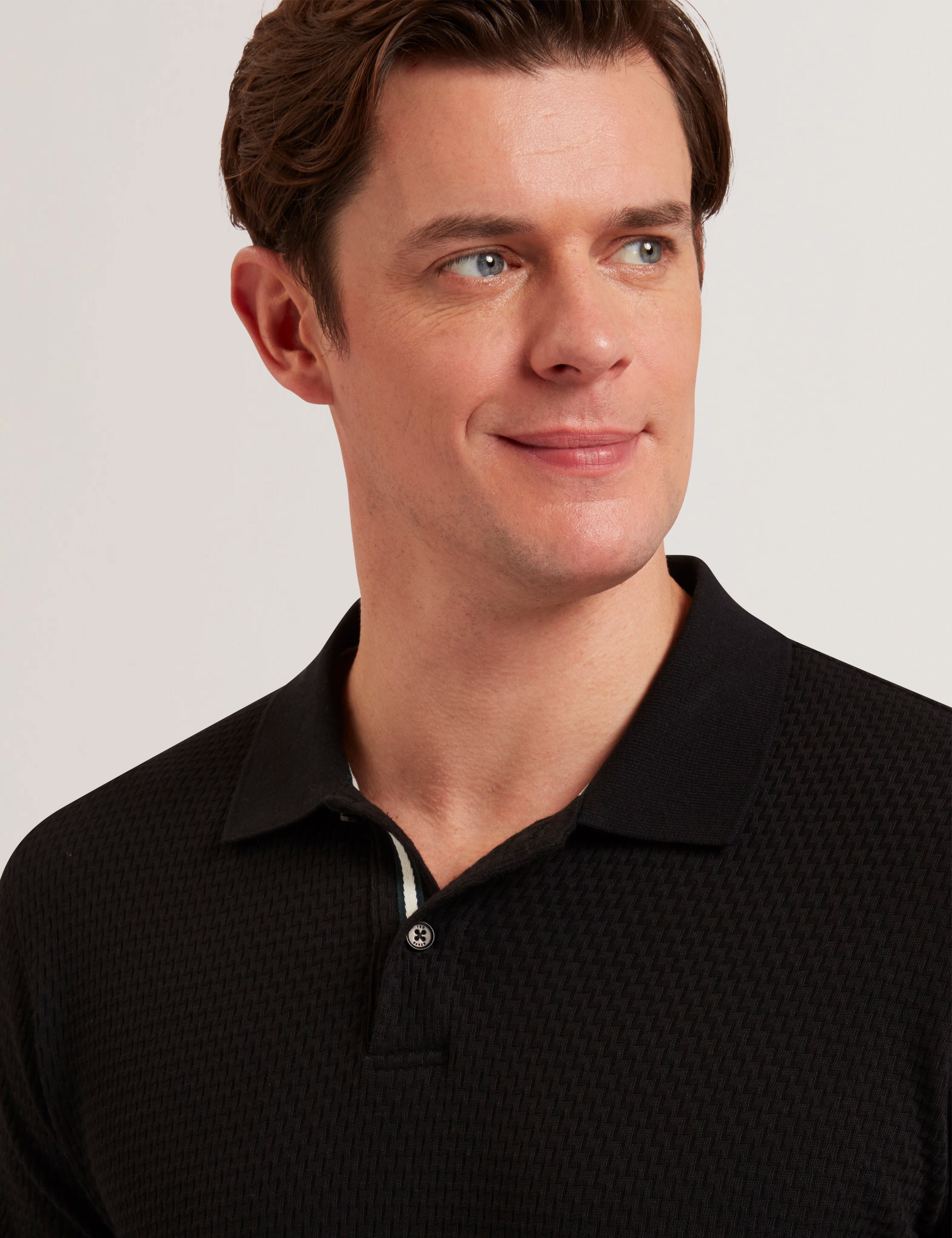Redman Short Sleeve Regular Textured Polo Black