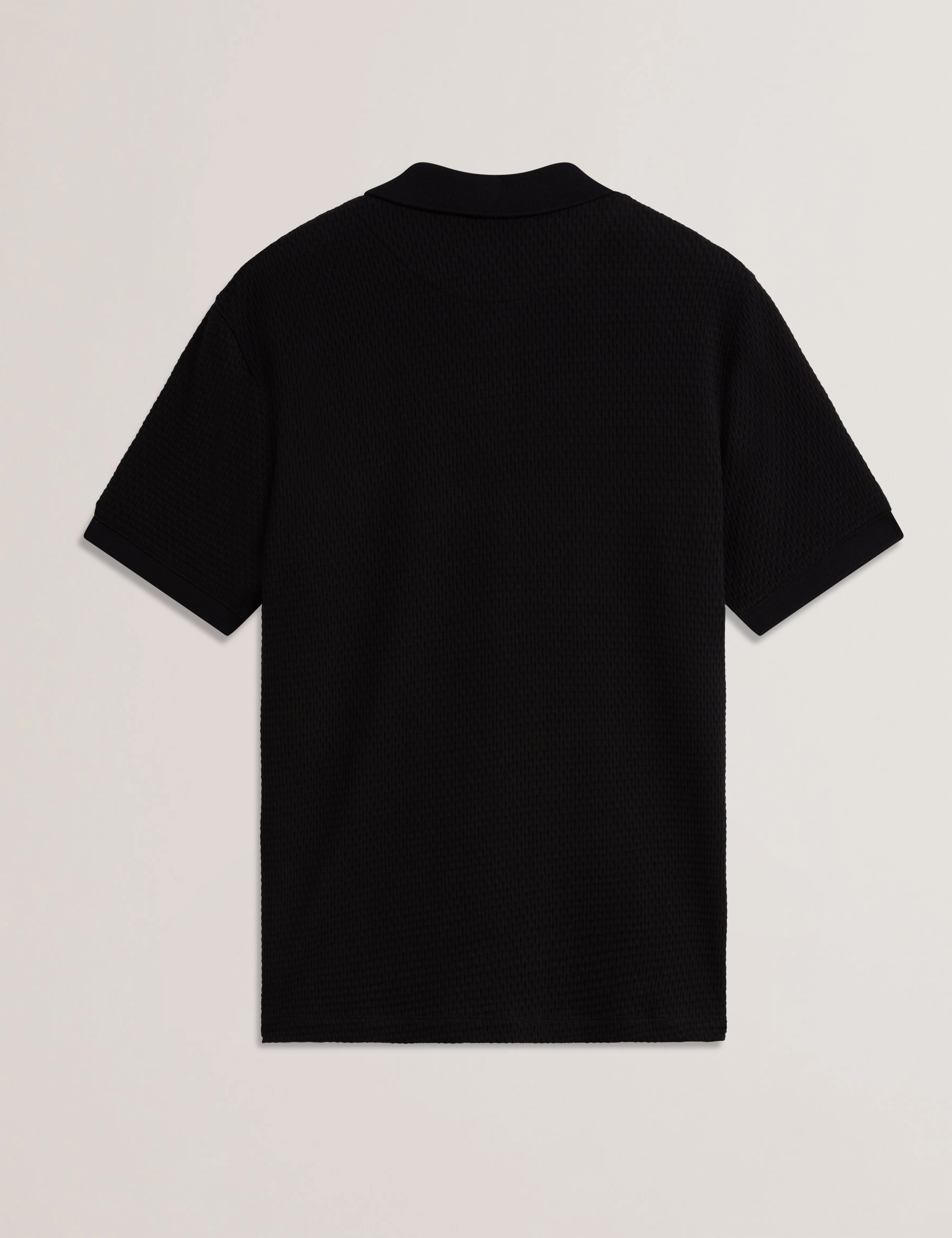 Redman Short Sleeve Regular Textured Polo Black
