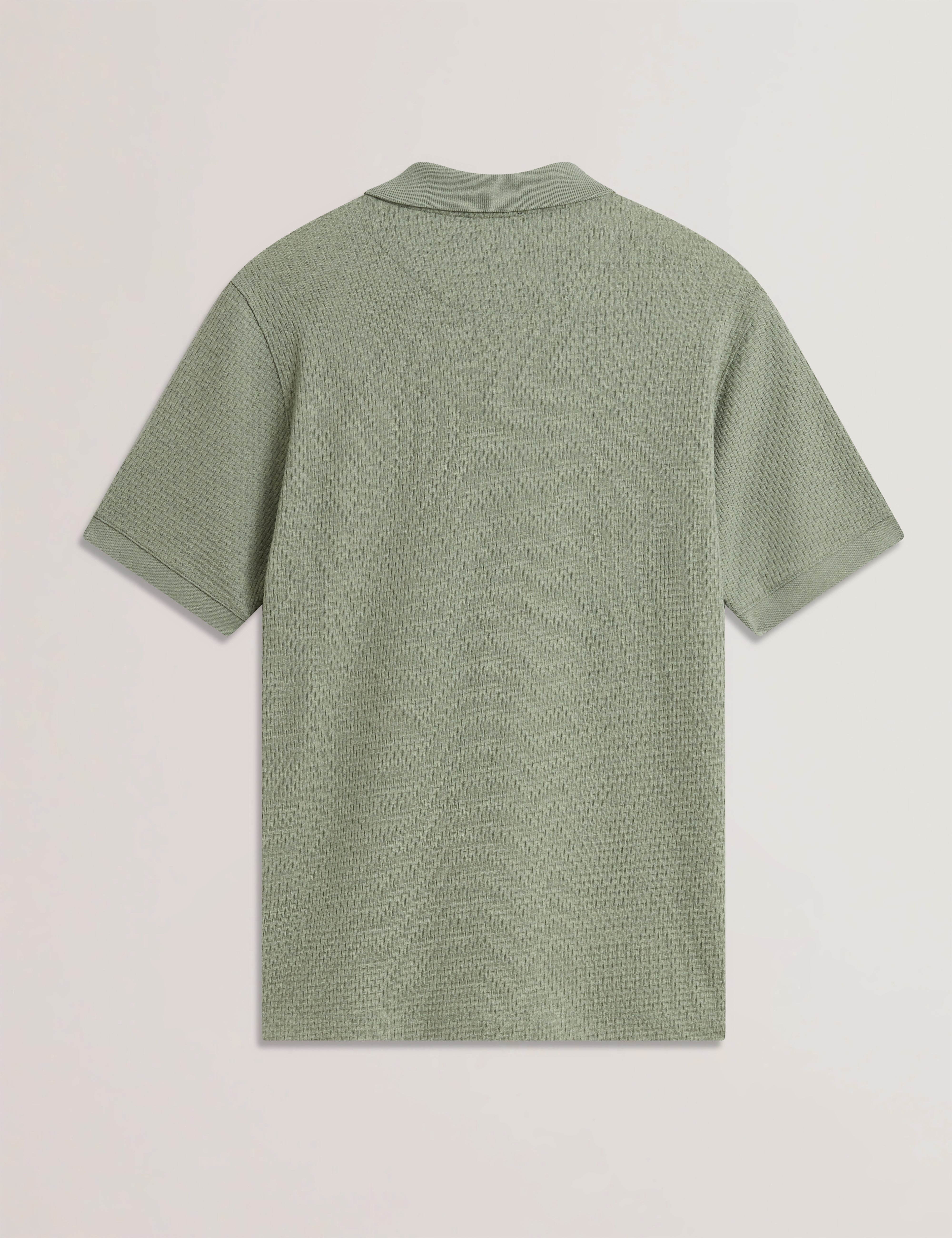 Redman Short Sleeve Regular Textured Polo Green