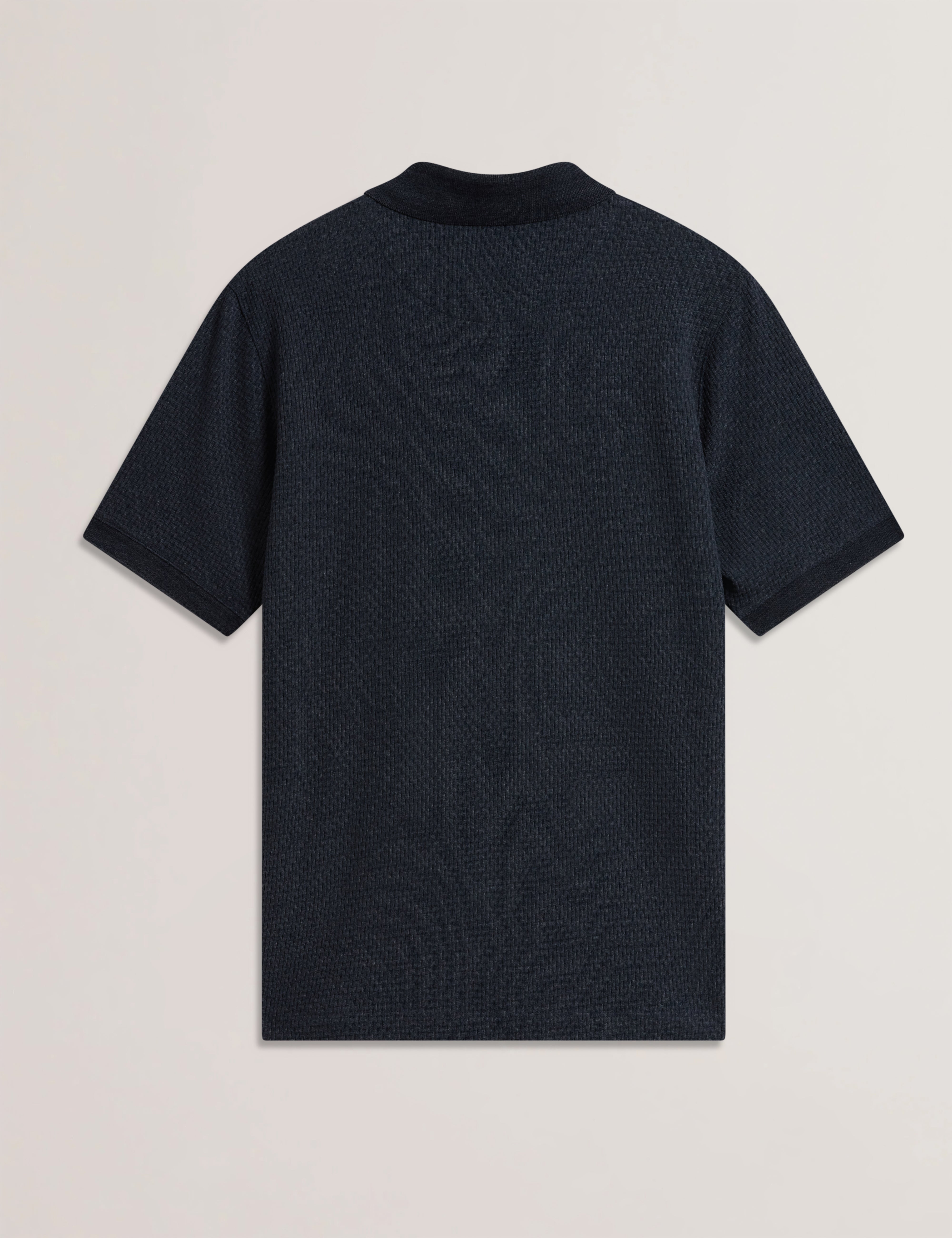 Redman Short Sleeve Regular Textured Polo Navy