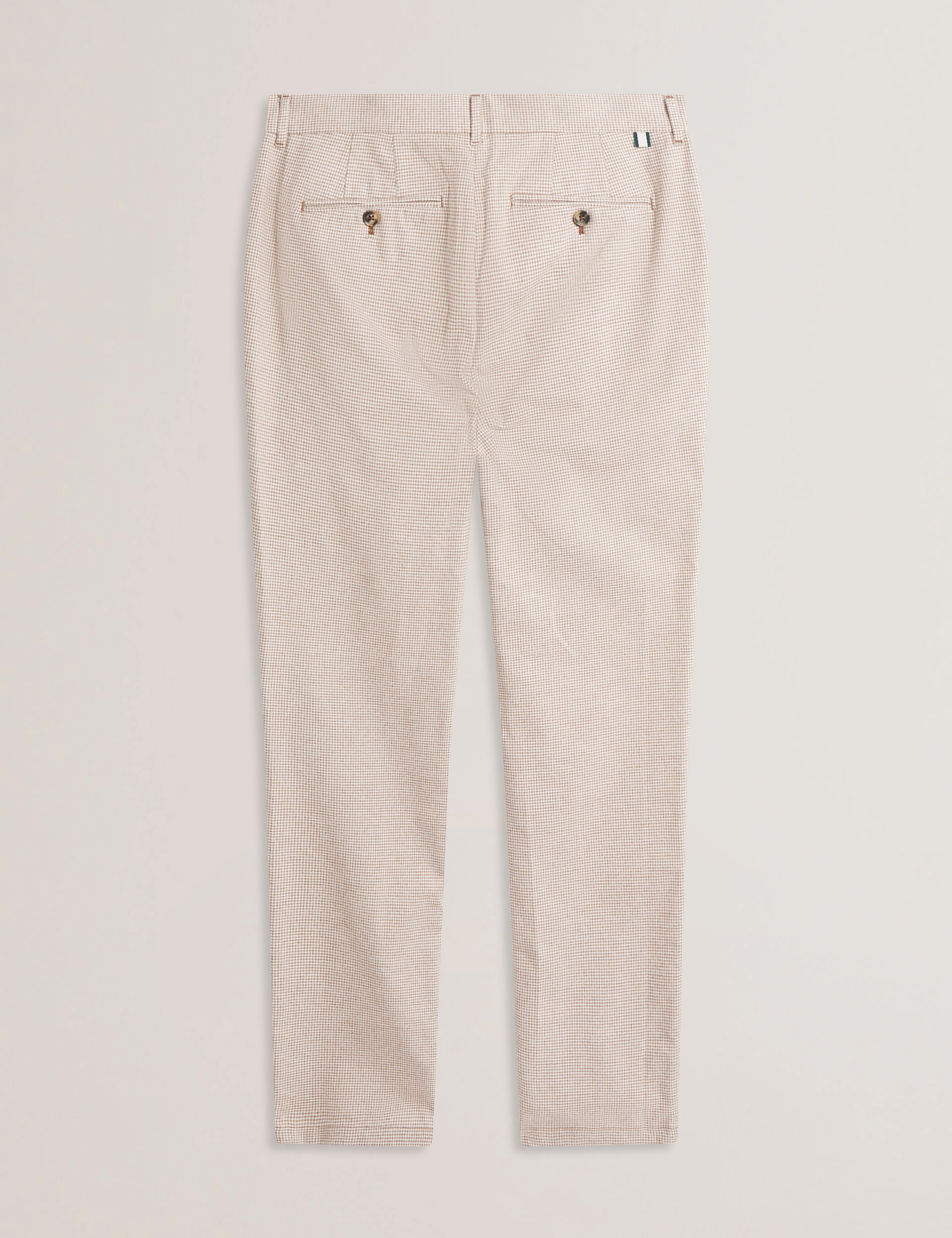 Handly Micro Houndstooth Slim Fit Trouser Taupe
