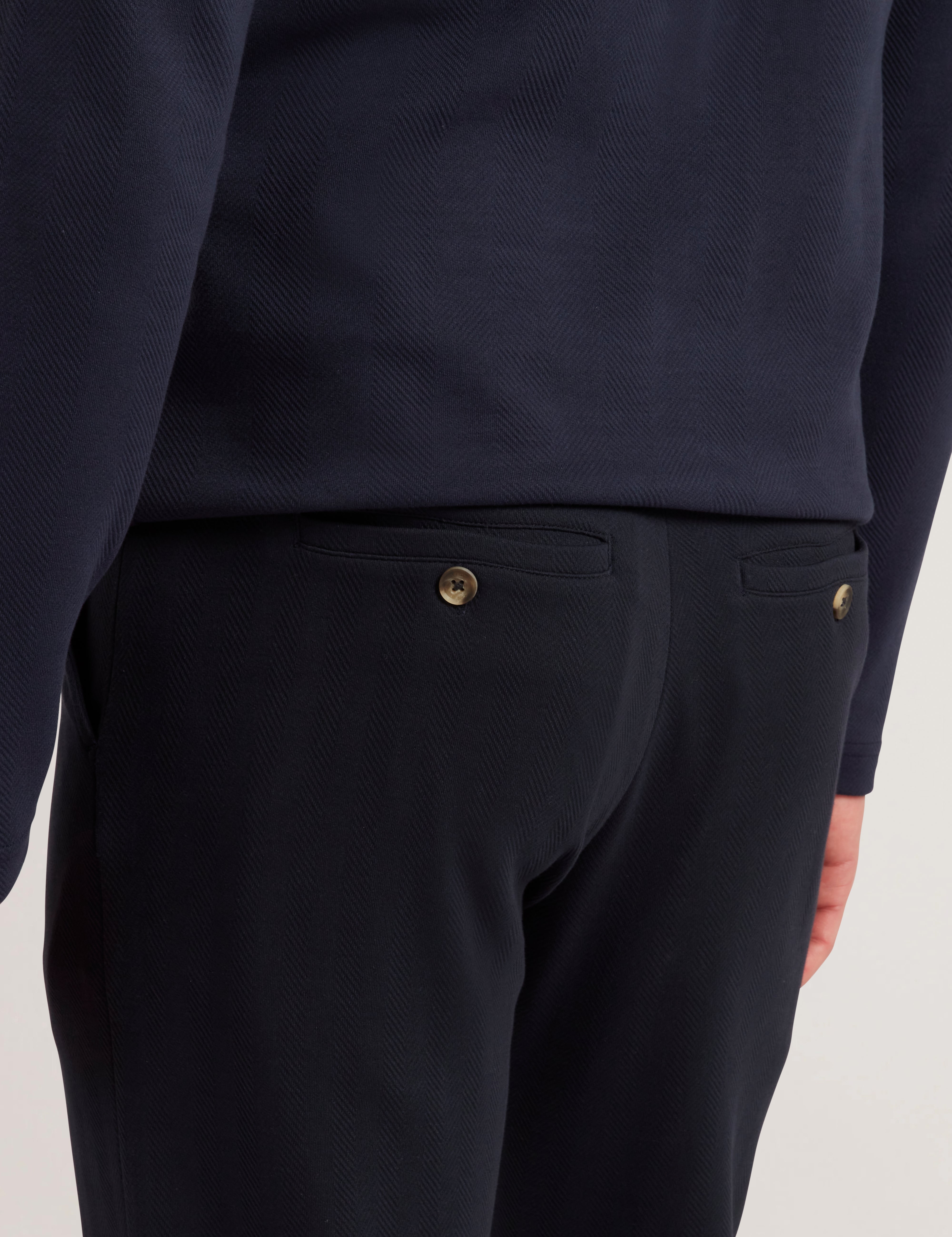 Herrie Regular Herringbone Trouser Navy