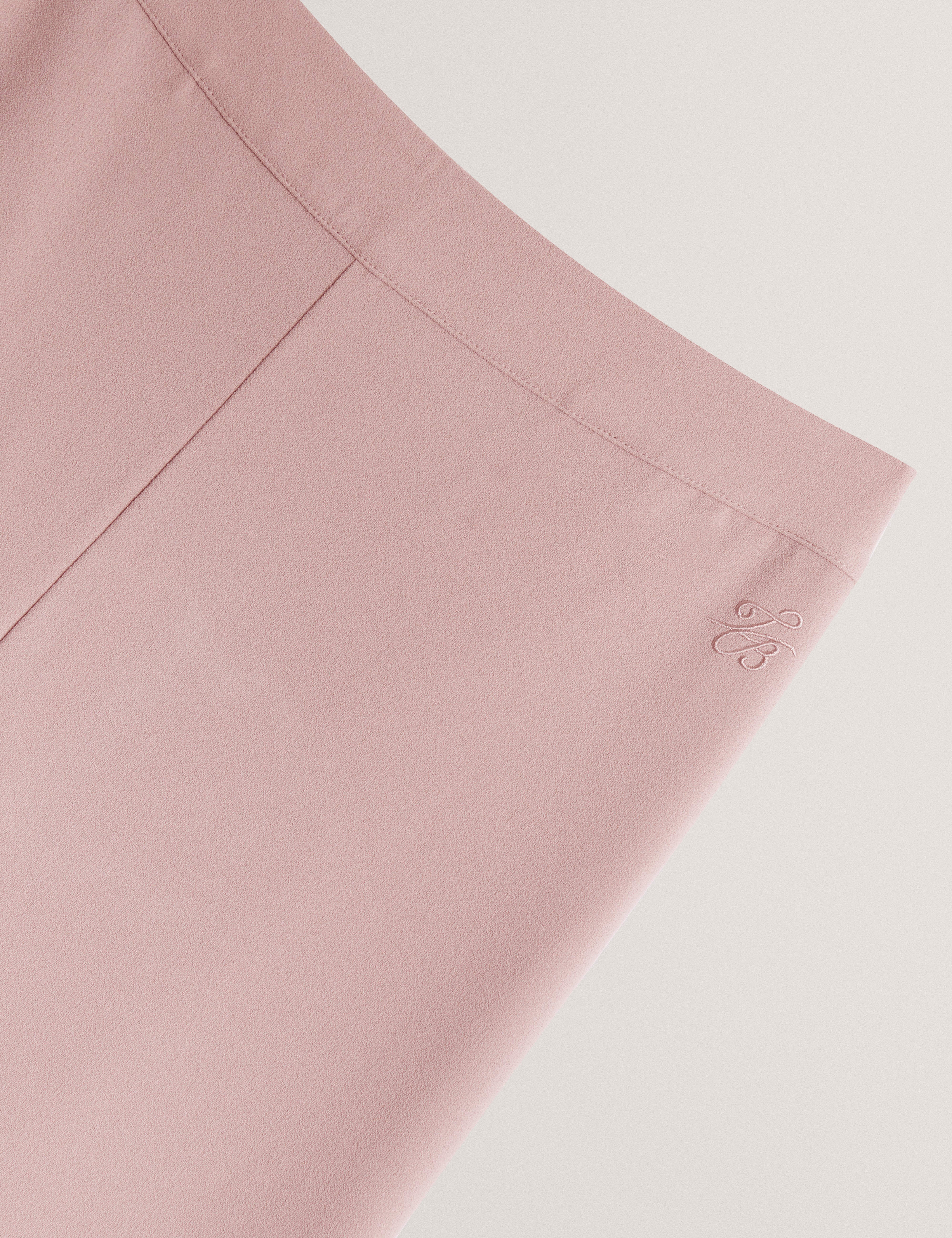 Gorjja Piping Detail Wide Leg Crepe Trouser Dusky-Pink