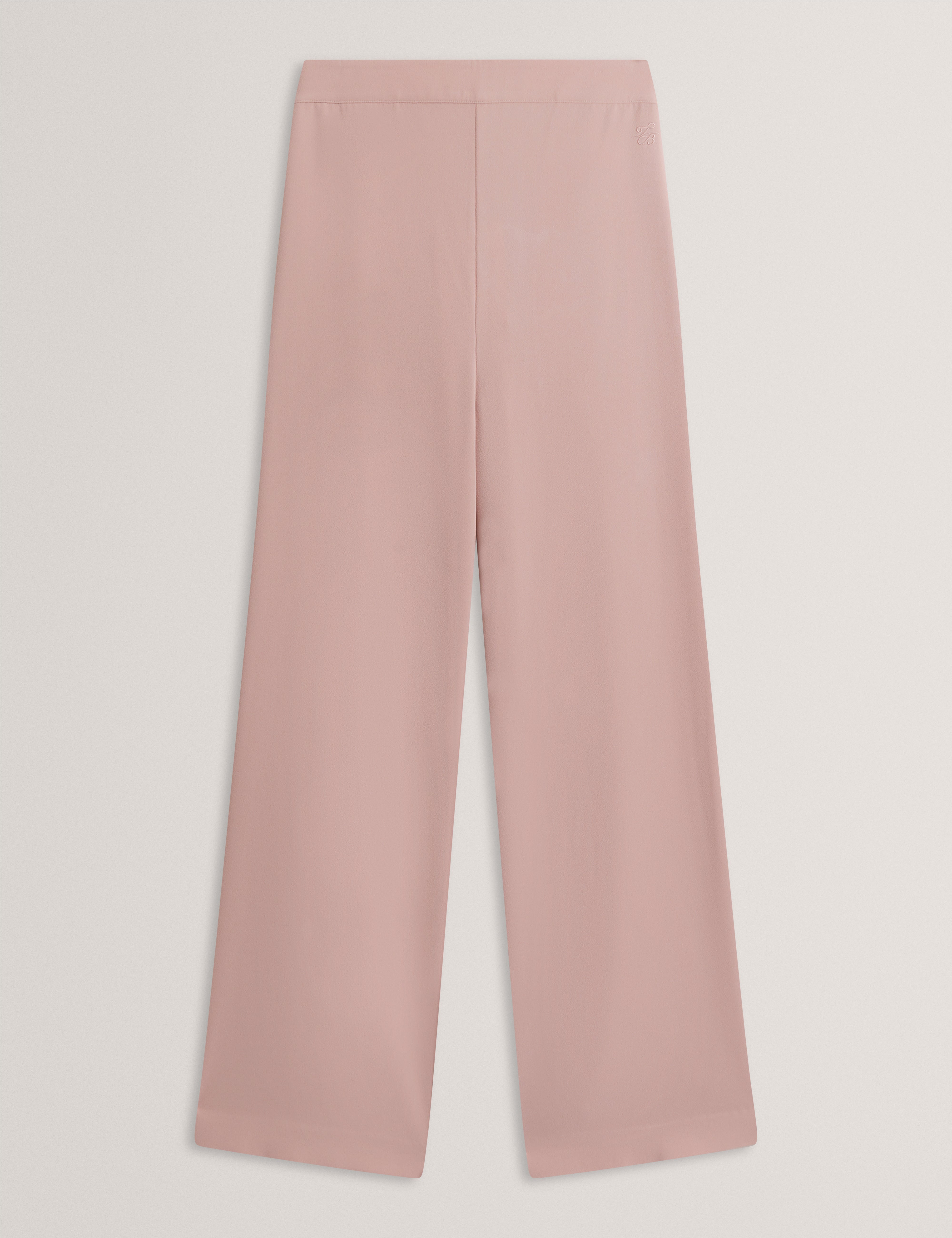 Gorjja Piping Detail Wide Leg Crepe Trouser Dusky-Pink