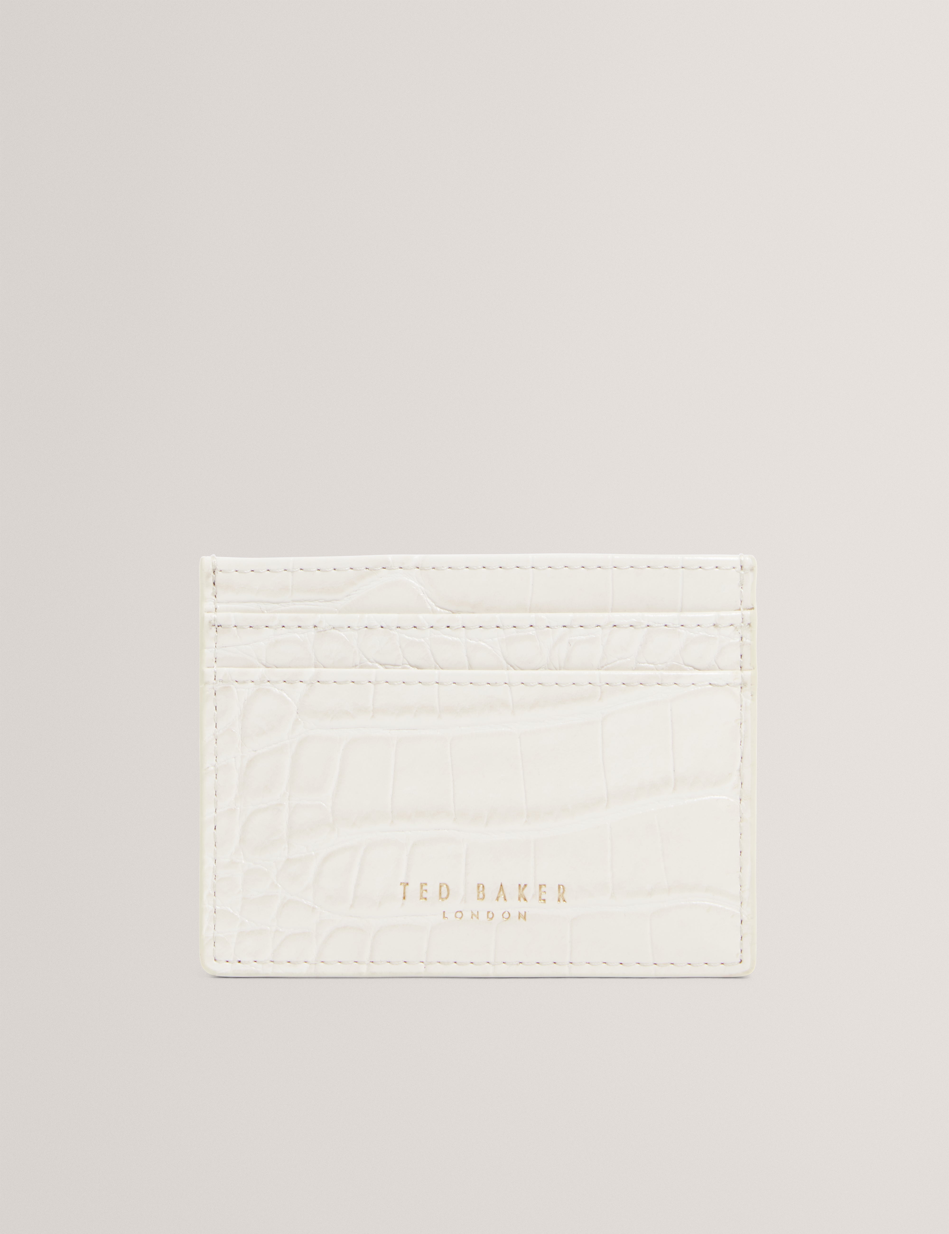 Varenya Croc Effect Card Holder Ivory