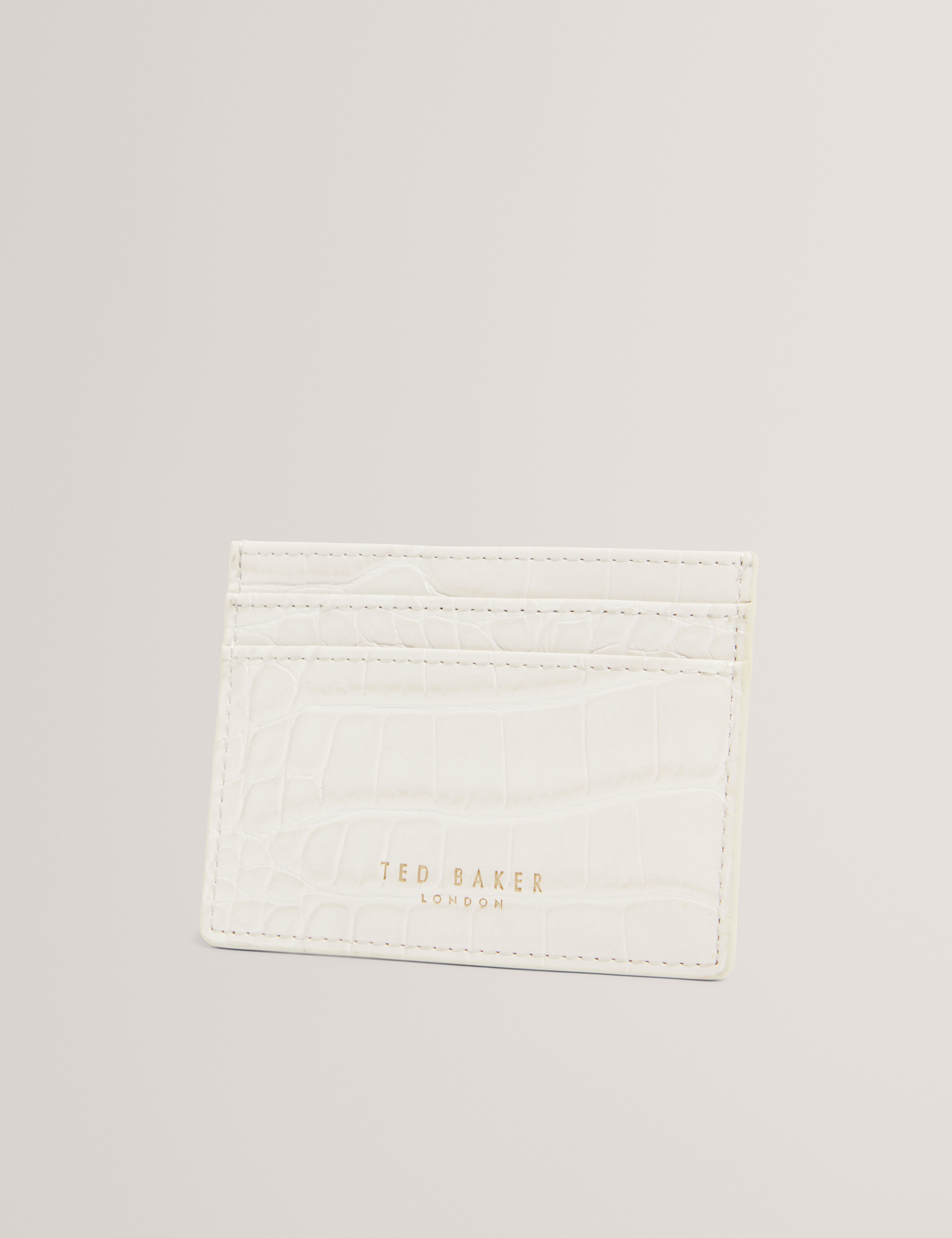 Varenya Croc Effect Card Holder Ivory