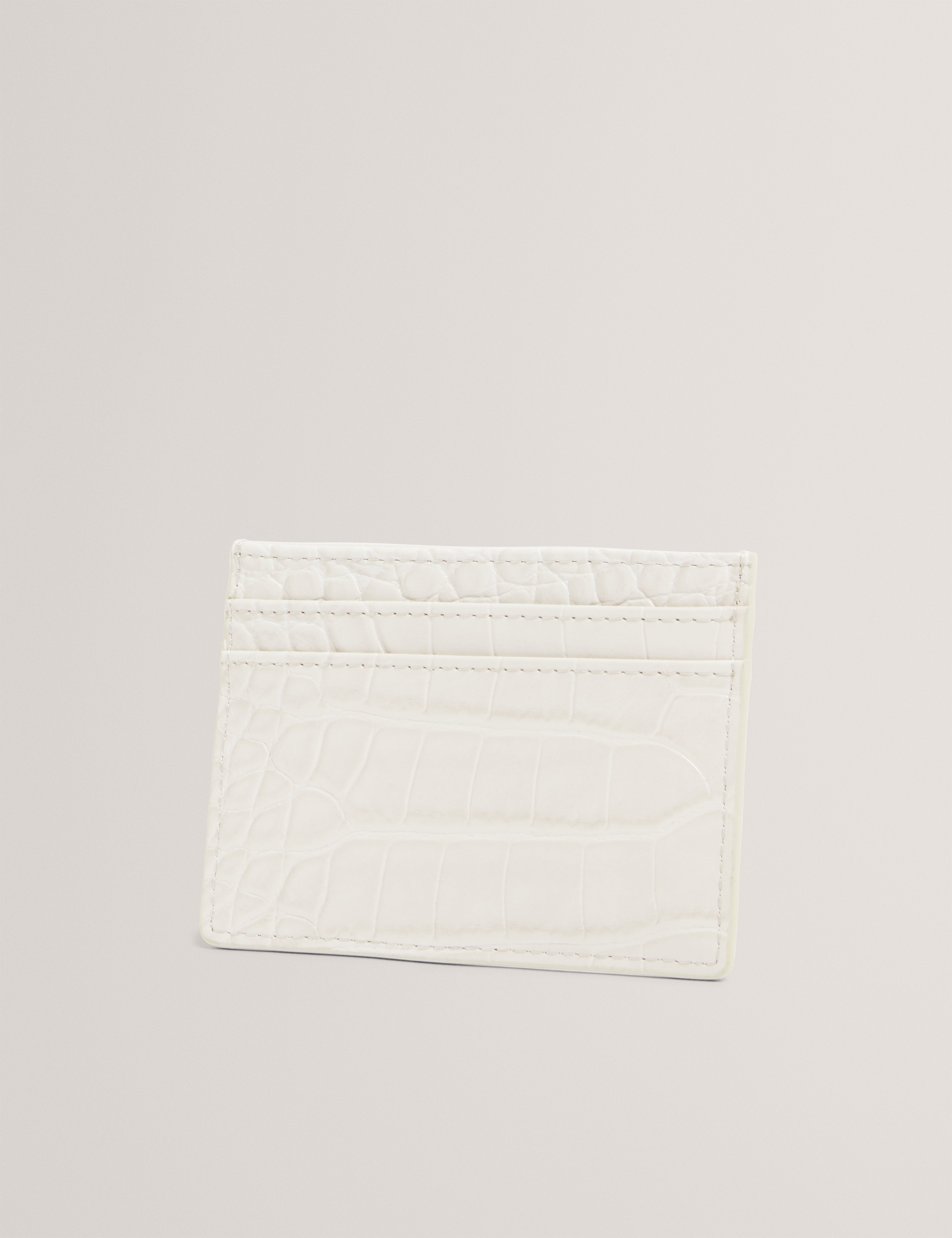 Varenya Croc Effect Card Holder Ivory
