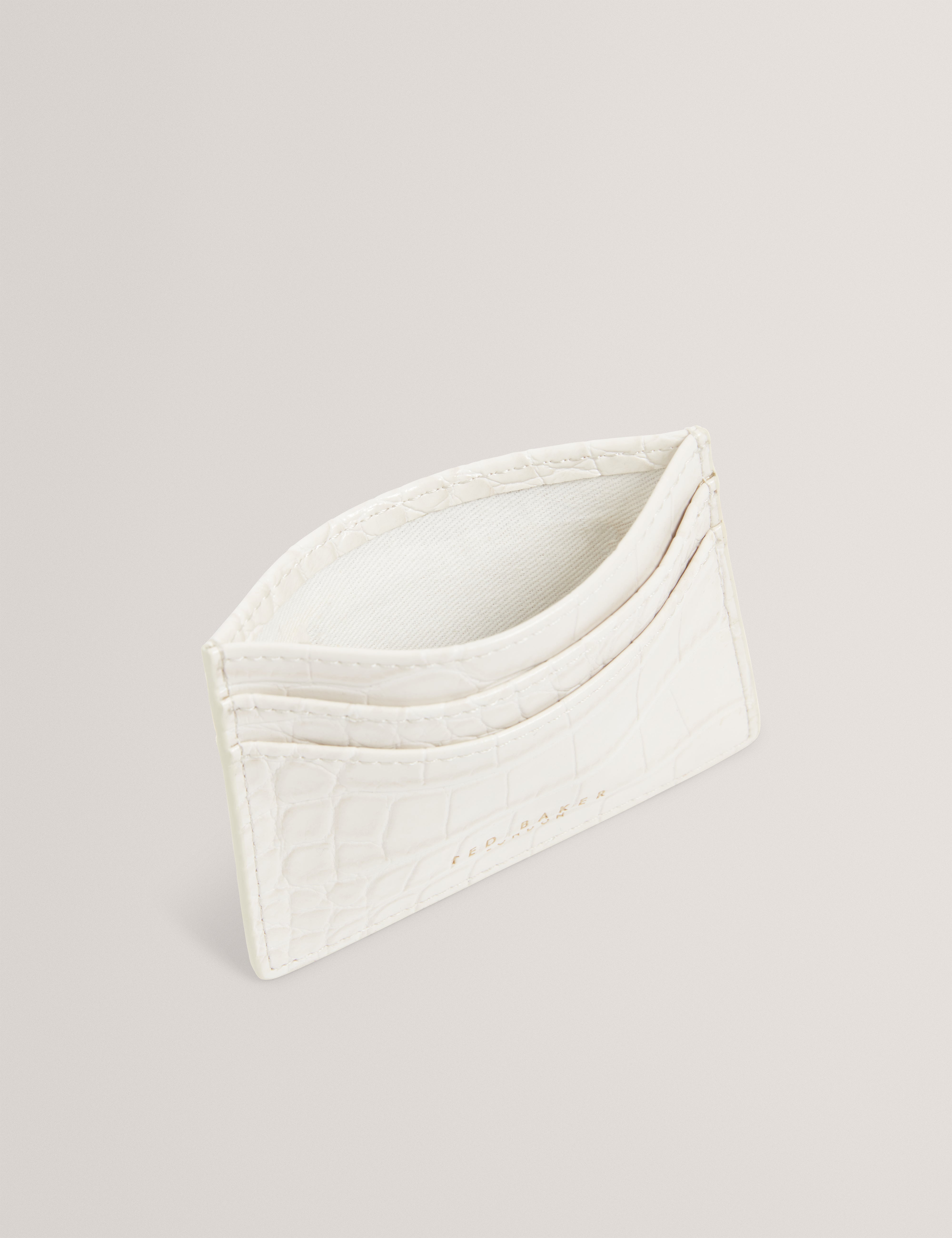 Varenya Croc Effect Card Holder Ivory