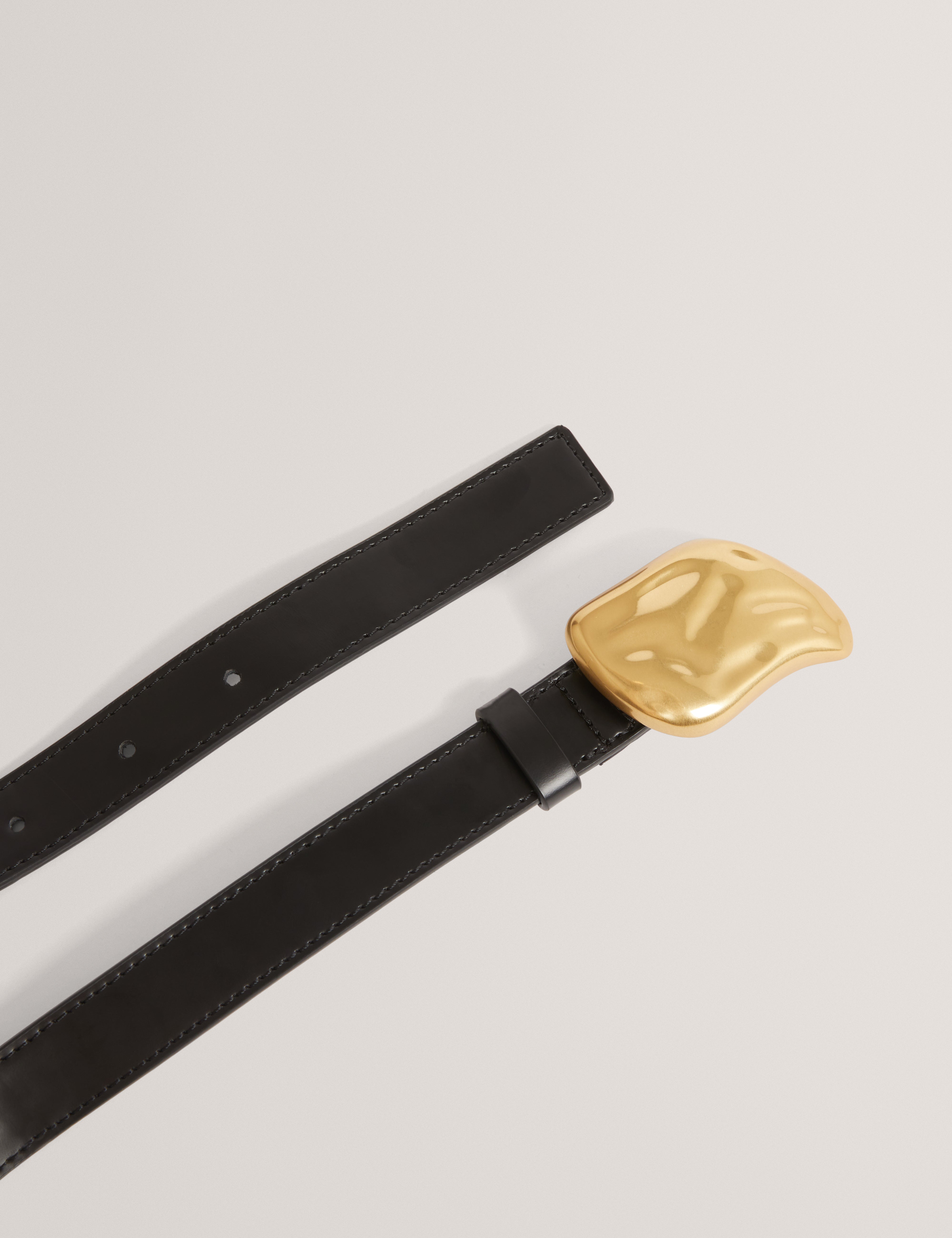 Brryn Statement Hardware Buckle Belt Black