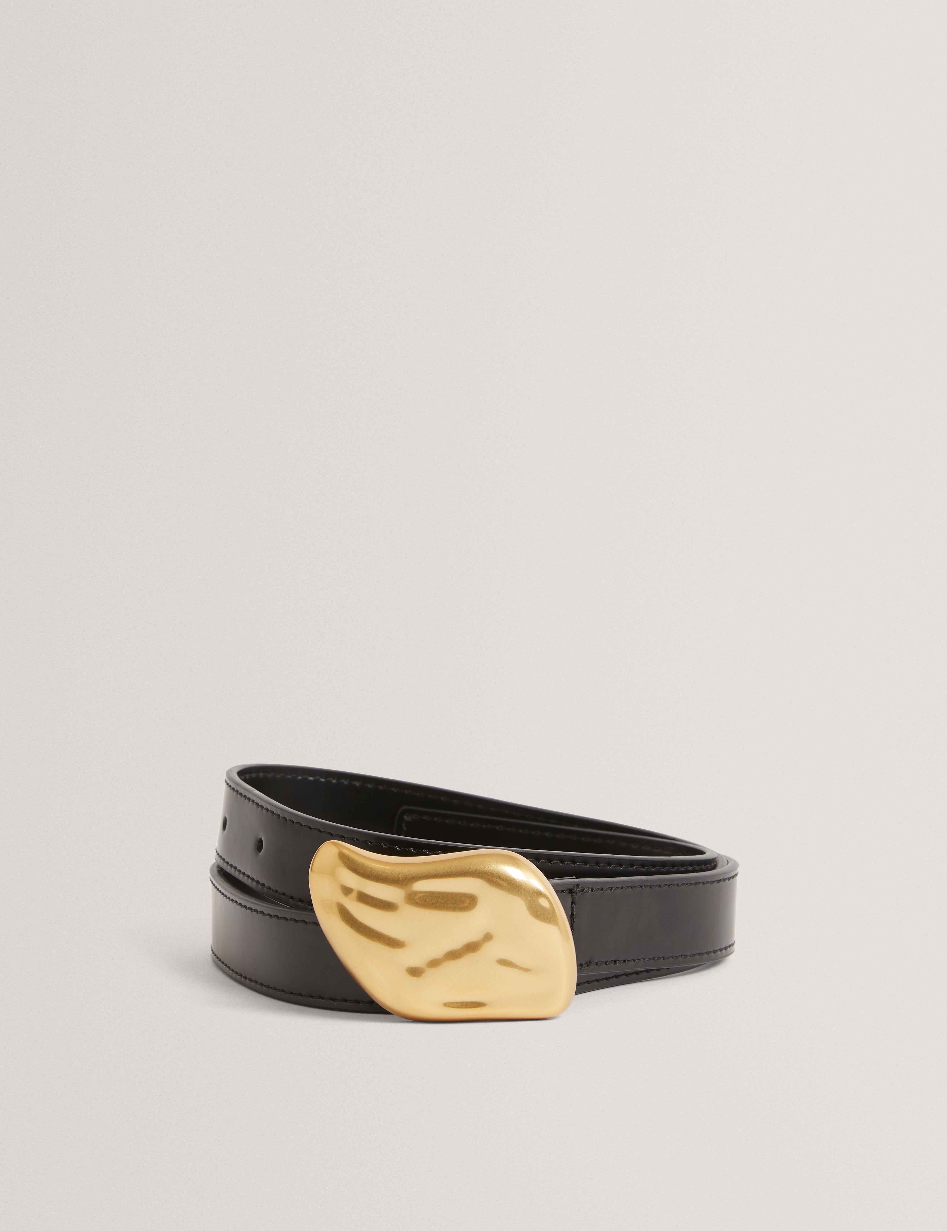 Brryn Statement Hardware Buckle Belt Black
