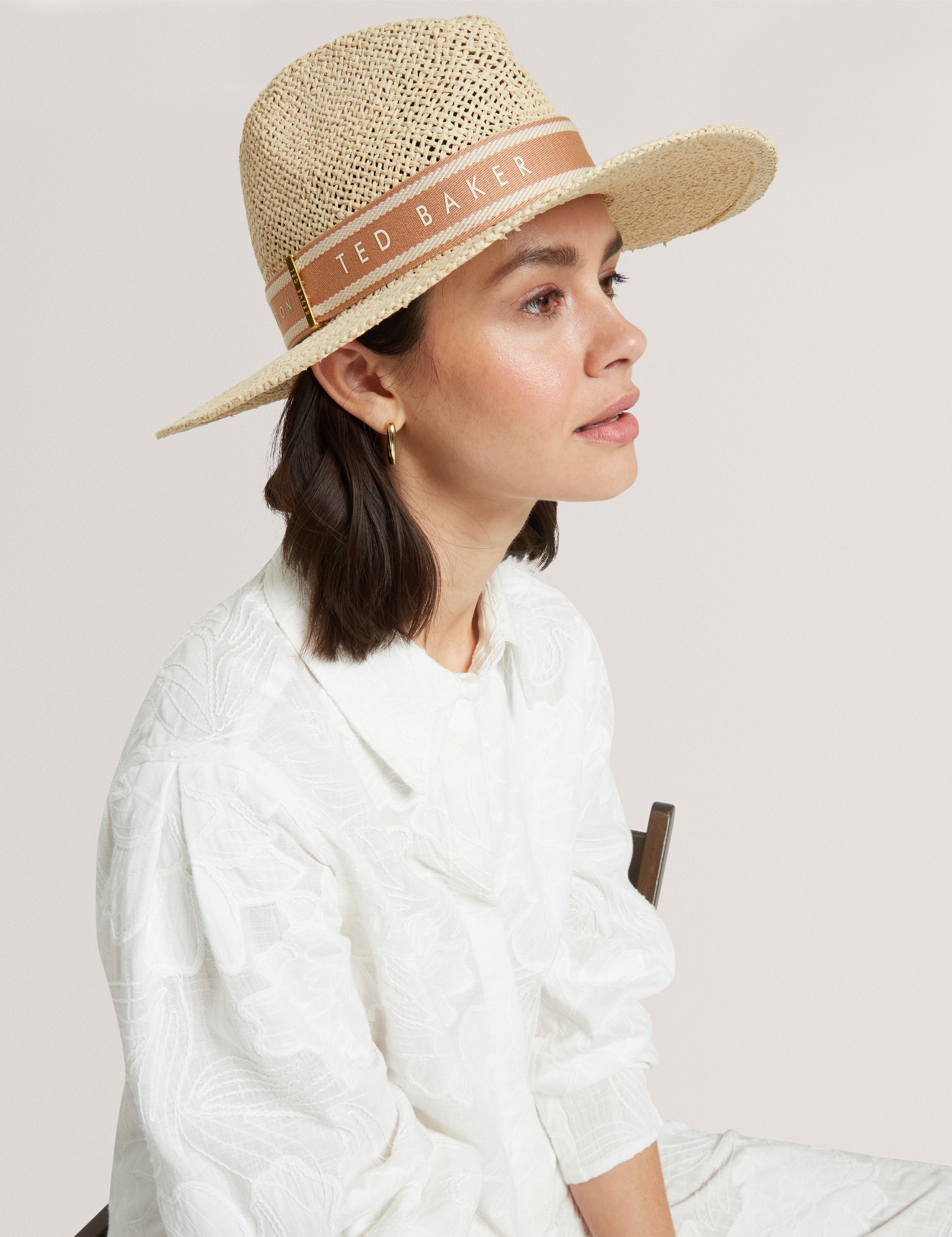 Clairie Faux Straw Fedora Cream