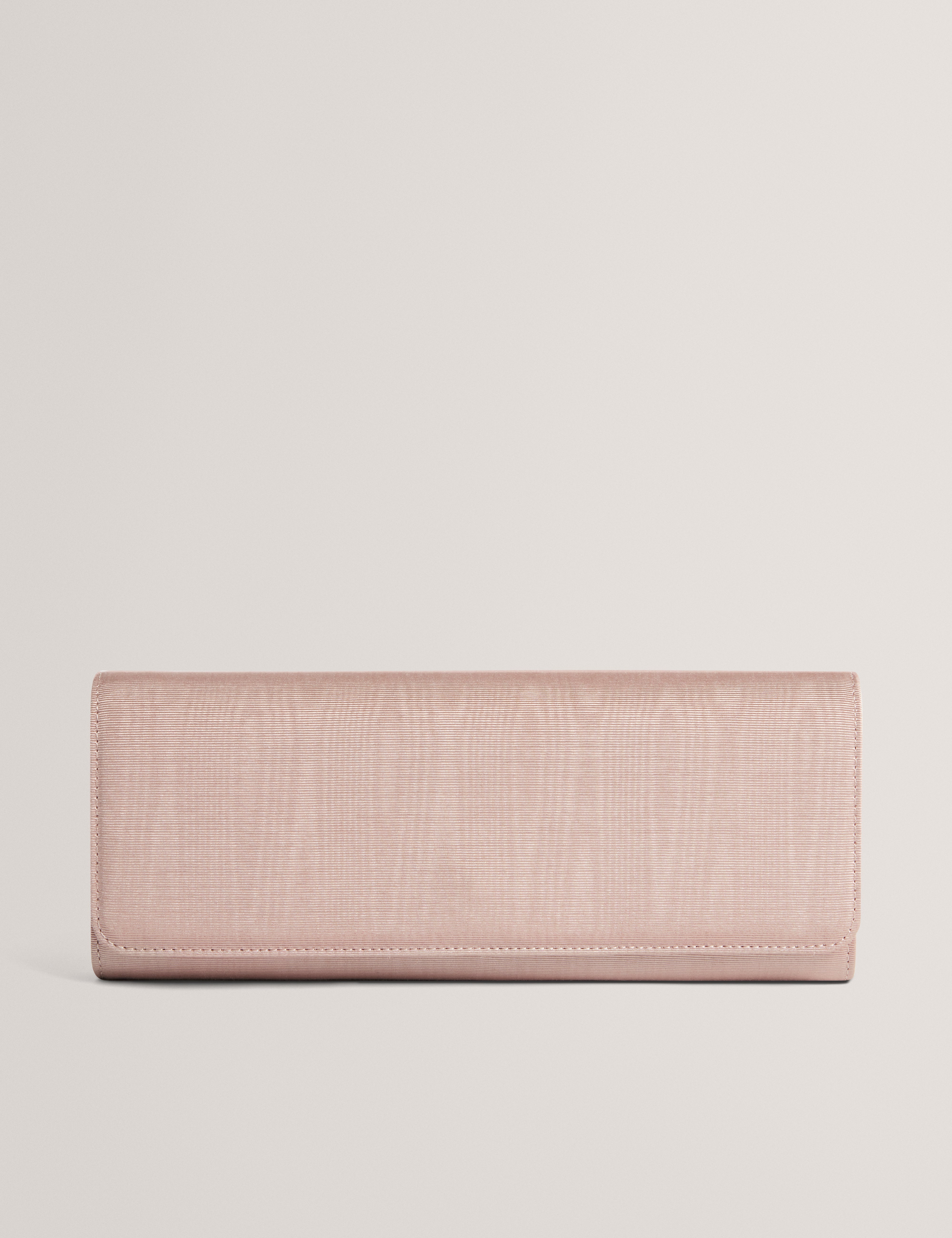 Maliisa Moire Baguette Clutch Bag Lt-Pink