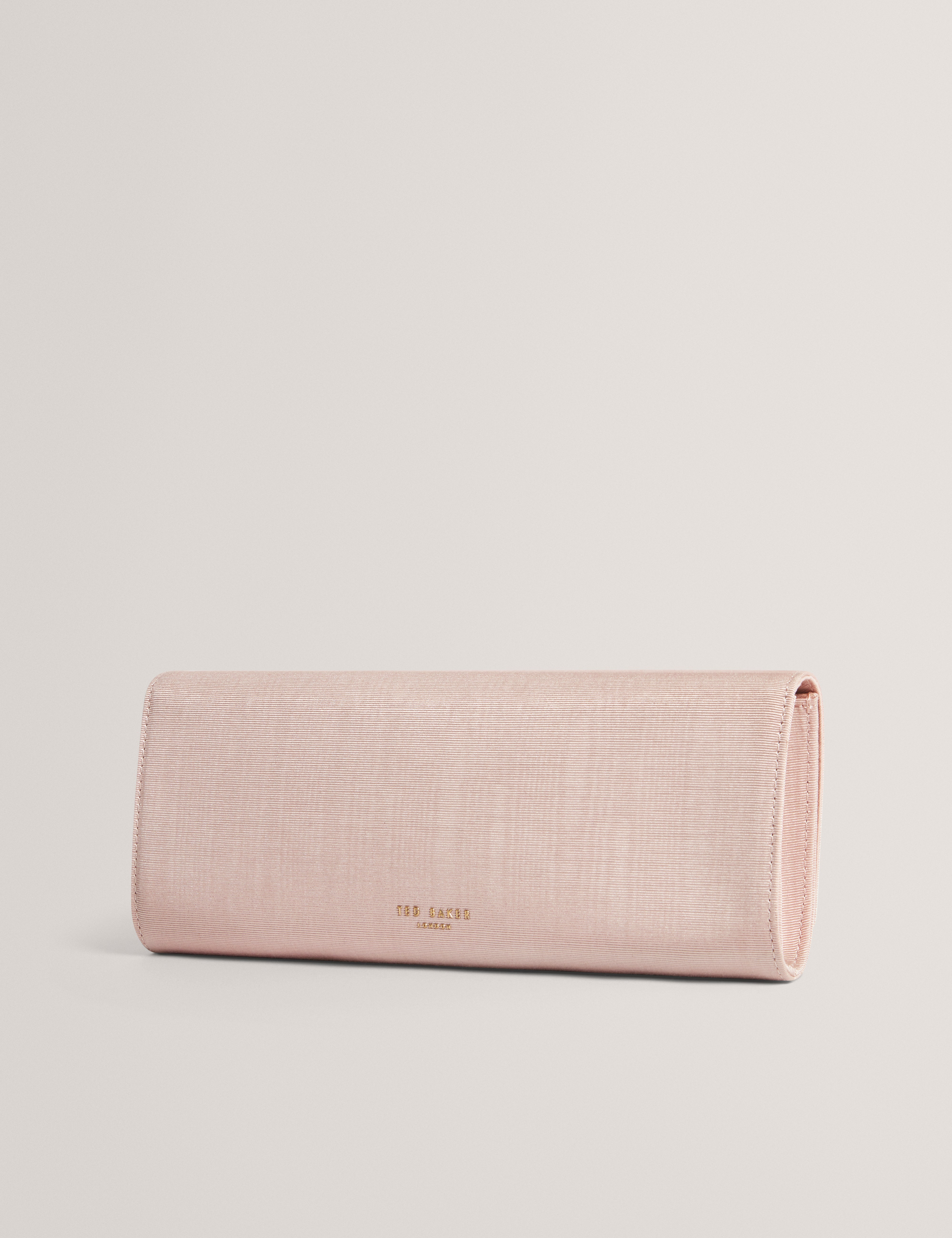 Maliisa Moire Baguette Clutch Bag Lt-Pink