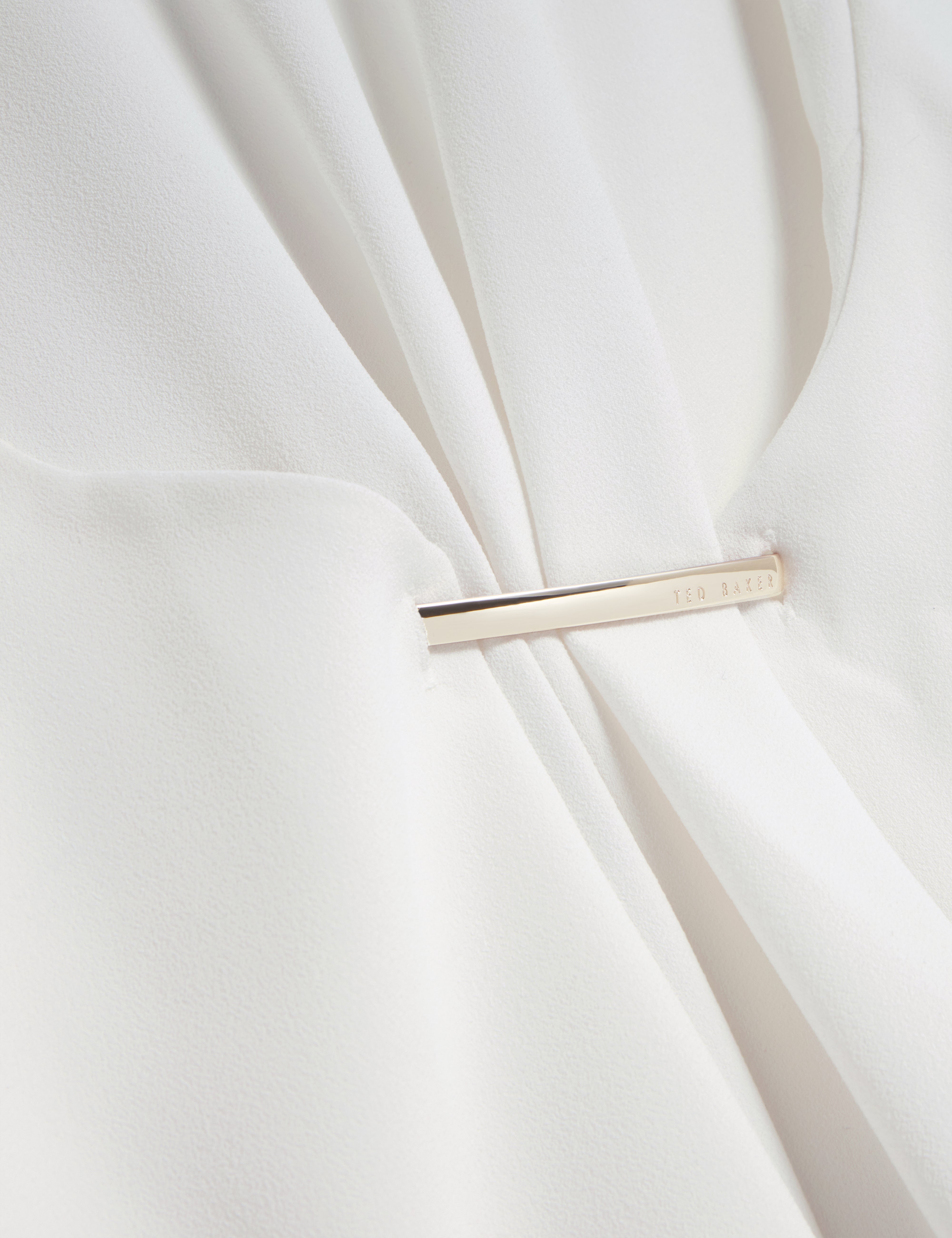 Alayra Draped Bar Detail Top Ivory