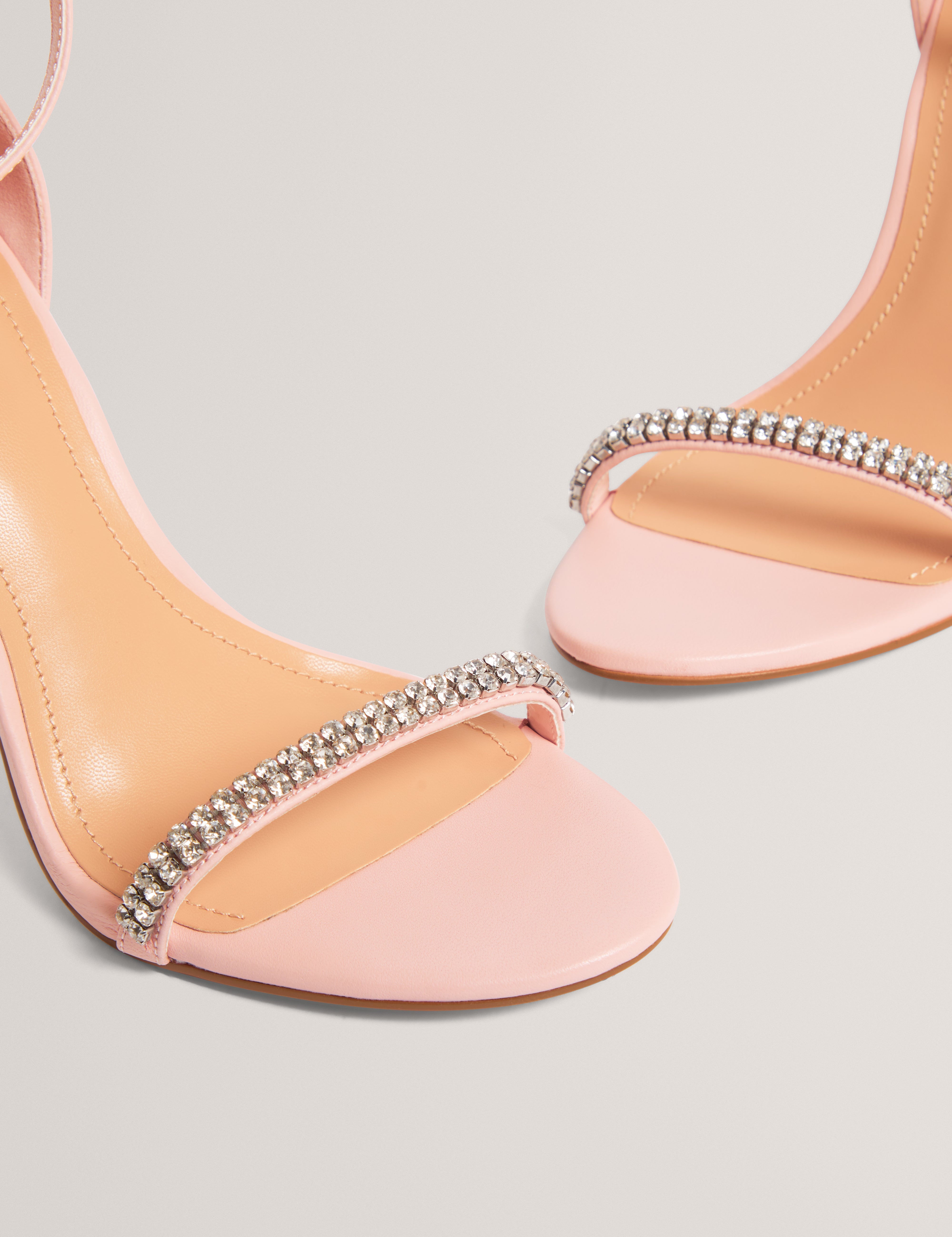 Laiilah Crystal Strap Heel Sandal Lt-Pink