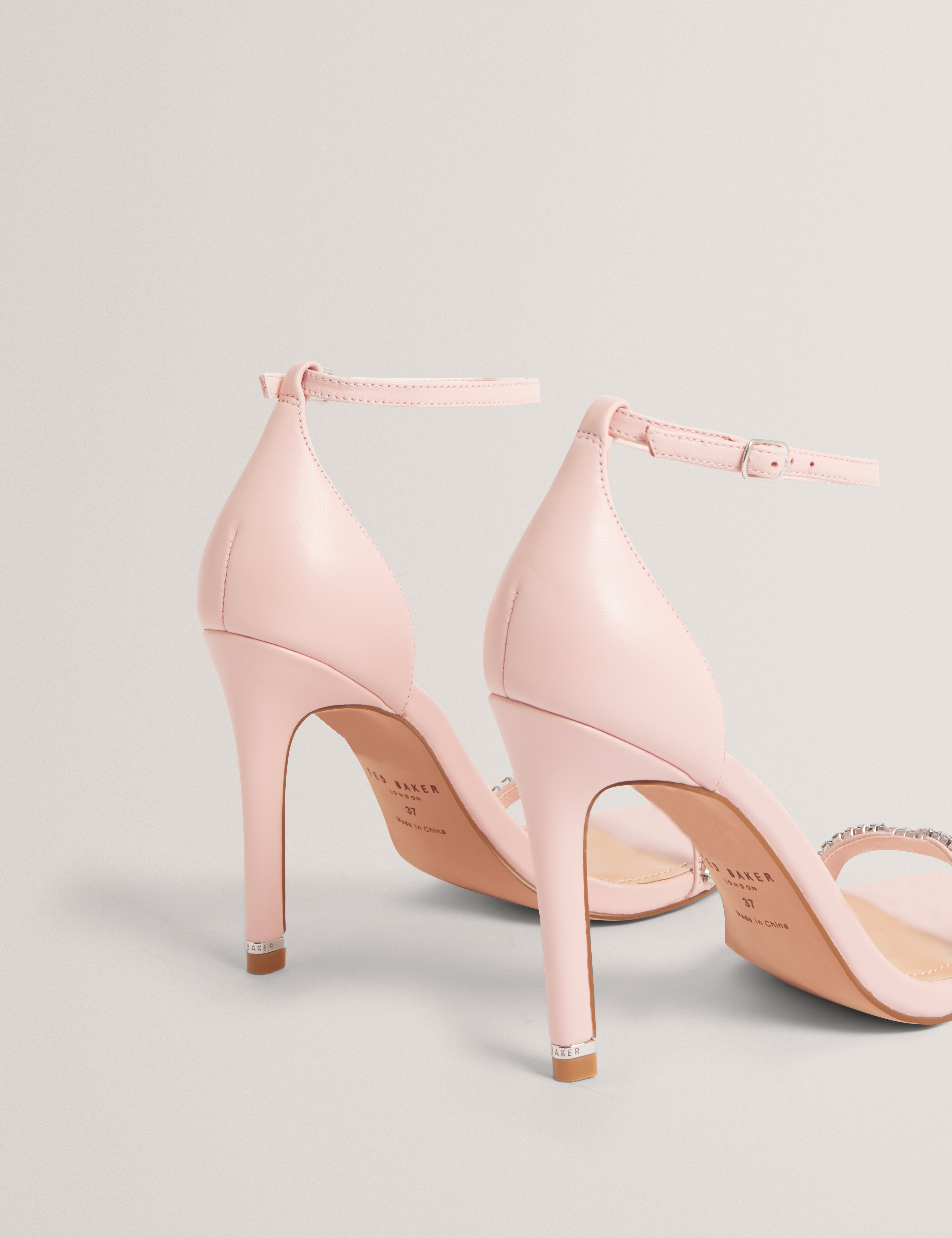 Laiilah Crystal Strap Heel Sandal Lt-Pink