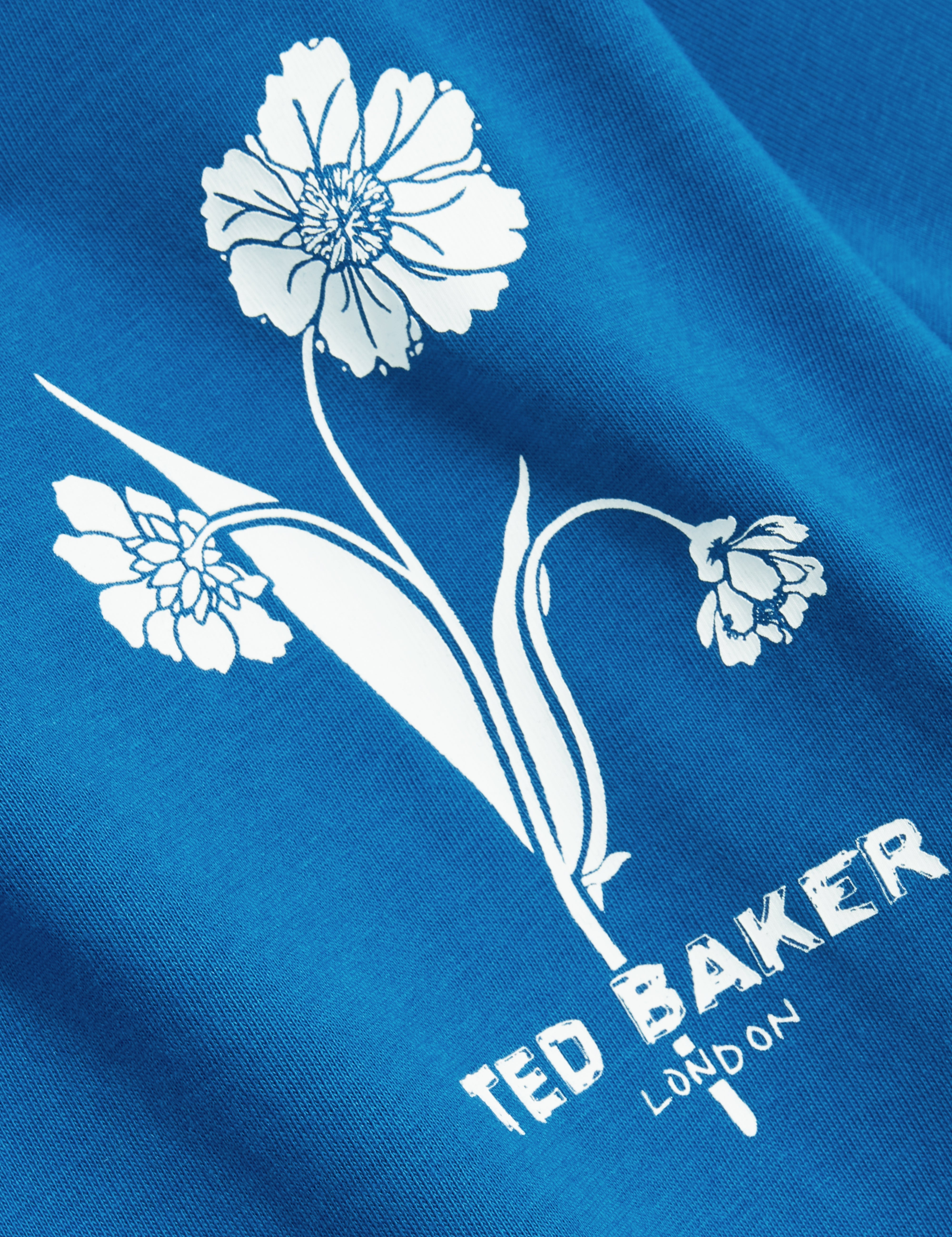 Cahel Short Sleeve Floral Branded T-Shirt Brt-Blue