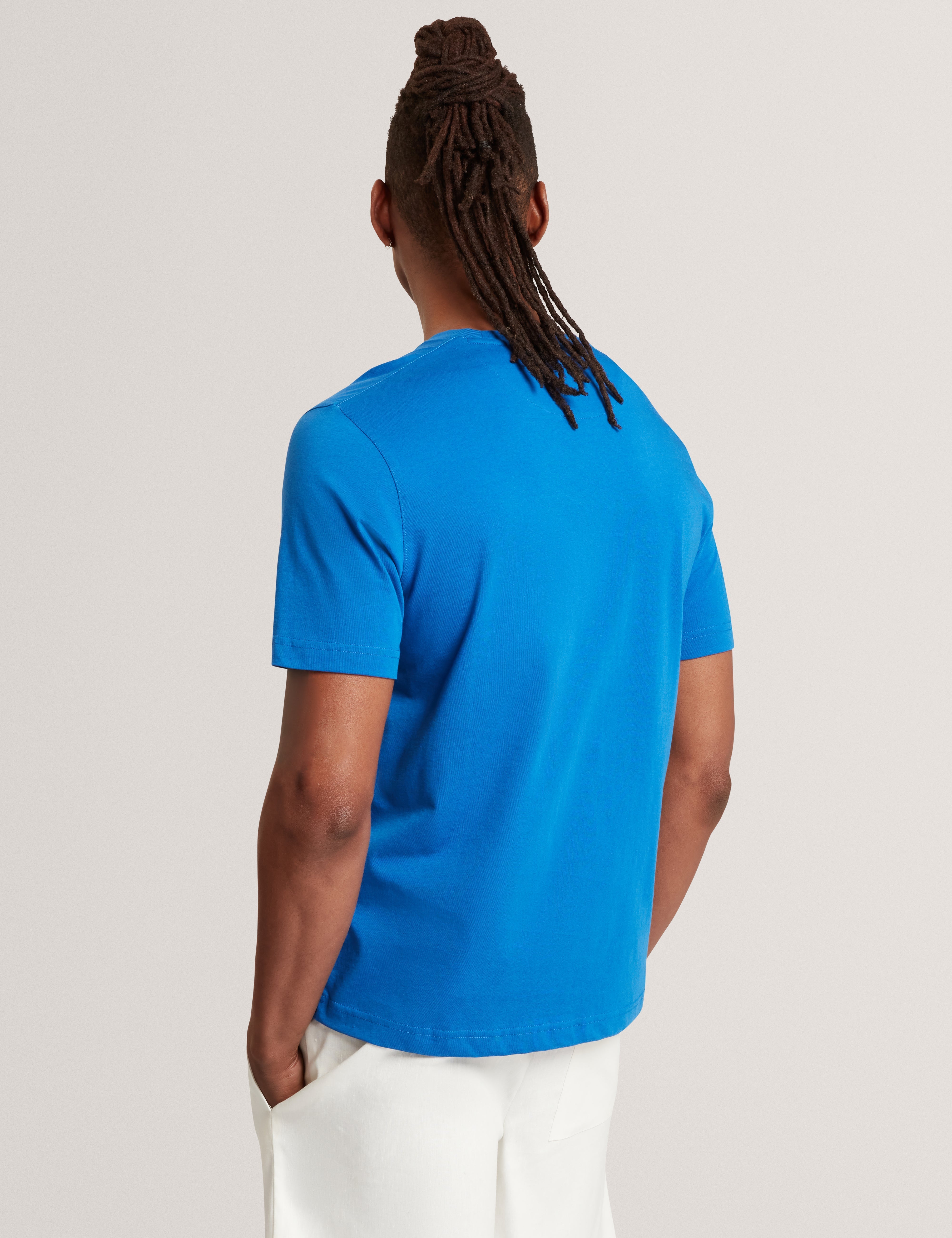 Cahel Short Sleeve Floral Branded T-Shirt Brt-Blue